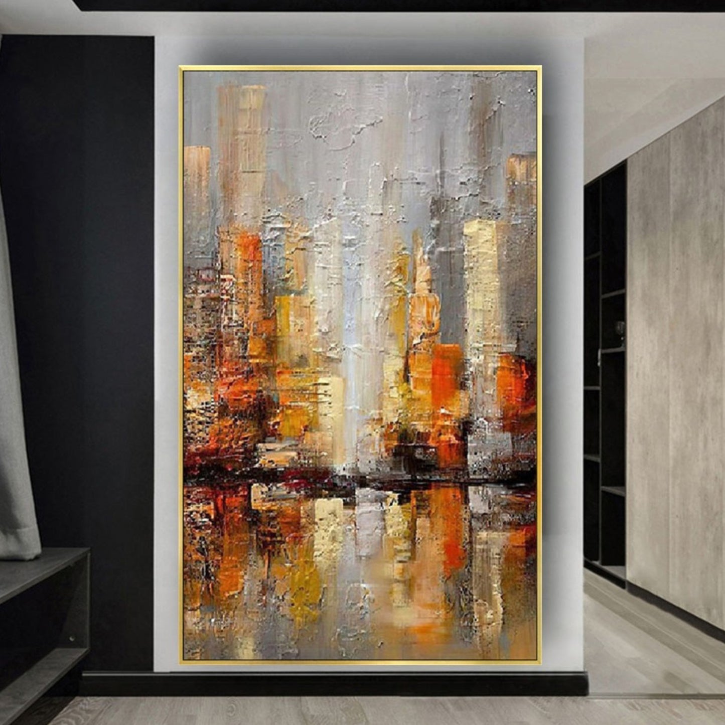 Contemporary Abstract Cityscape Stimulates Wall Art