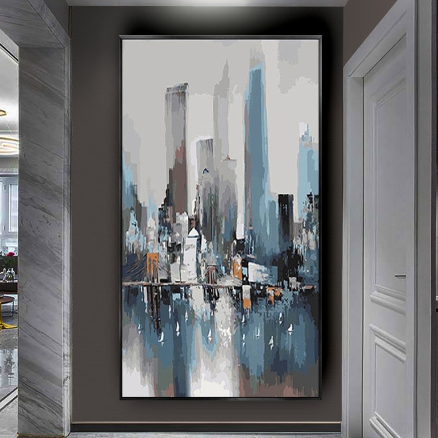 Contemporary Abstract Modern City Oil Painting
