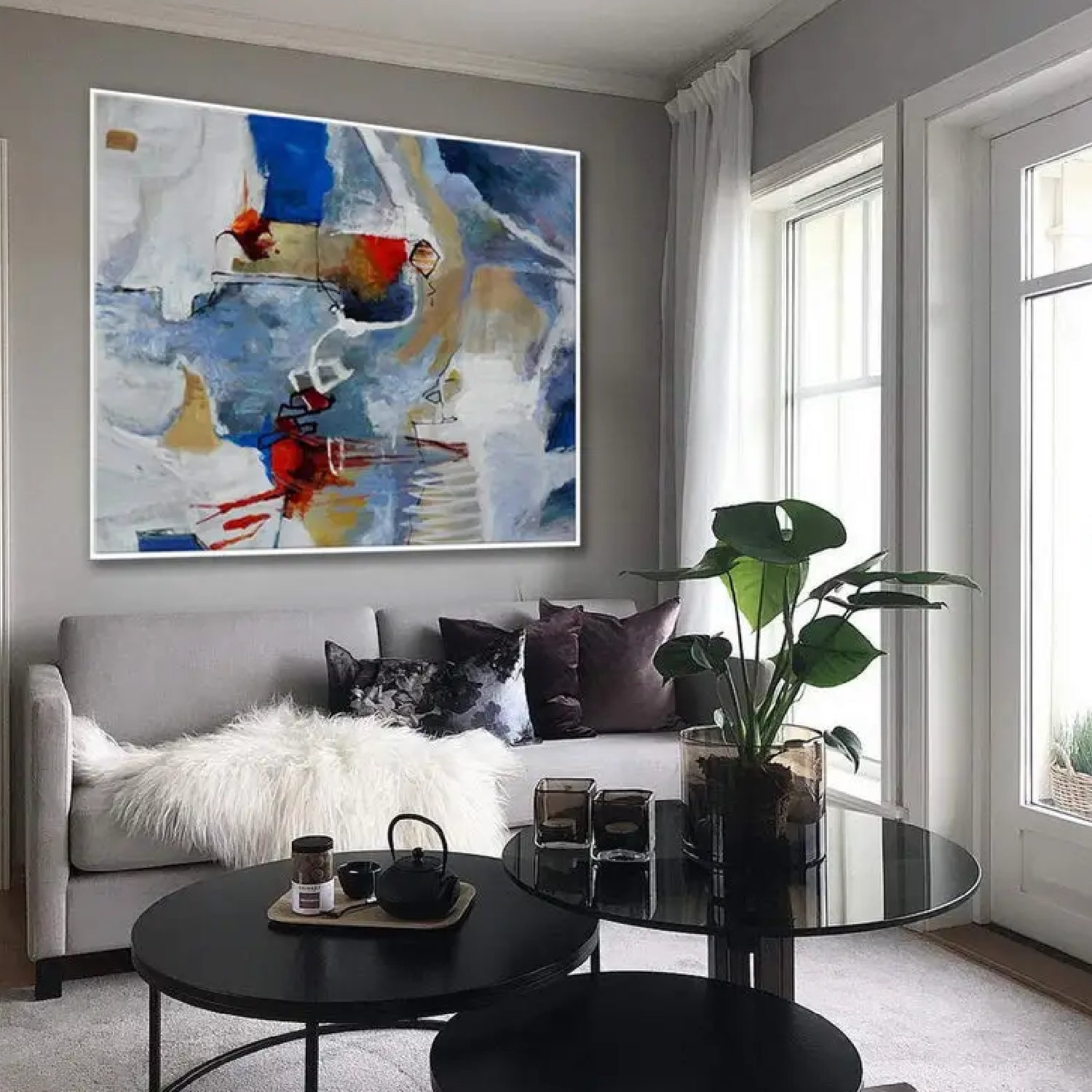 Contemporary Abstract Neutral Colours Wall Artwork
