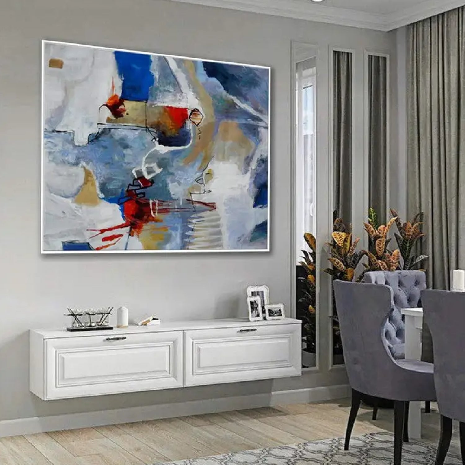 Contemporary Abstract Neutral Colours Wall Artwork