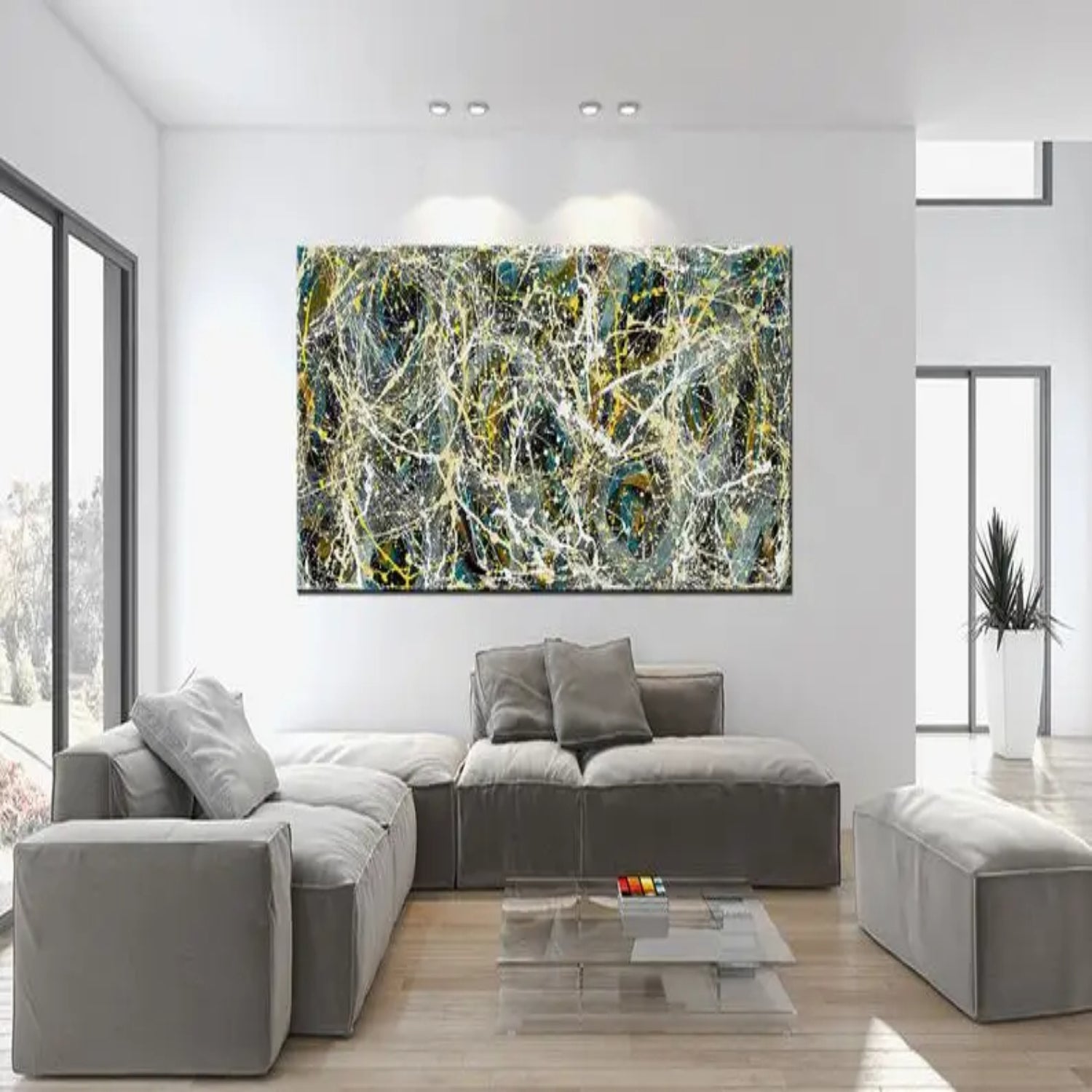 Contemporary Jackson Pollok Style Modern Fine Art