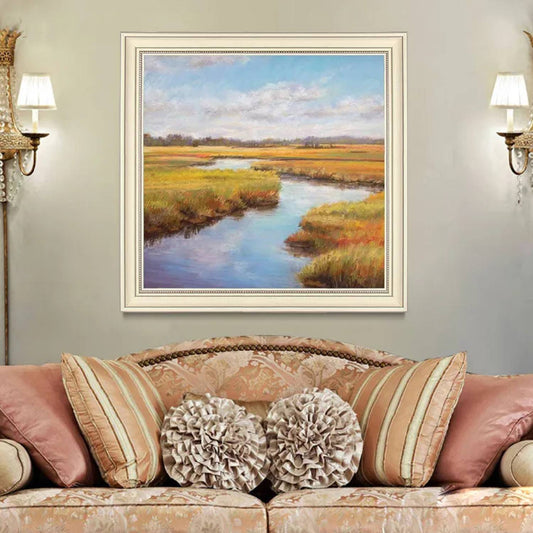 Contemporary River Landscape Acrylic Oil Painting