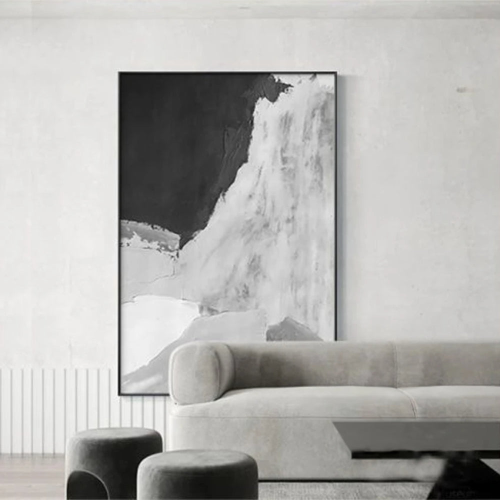 Custom Black White Texture Set of 2 Home Living Wall Art