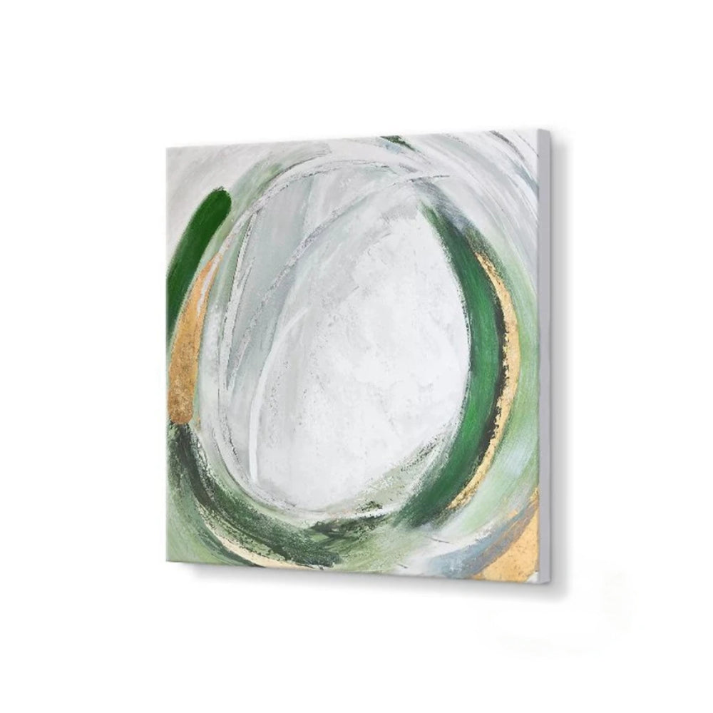 Green and Gold Spiral Set of 2 Home Decor Wall Painting