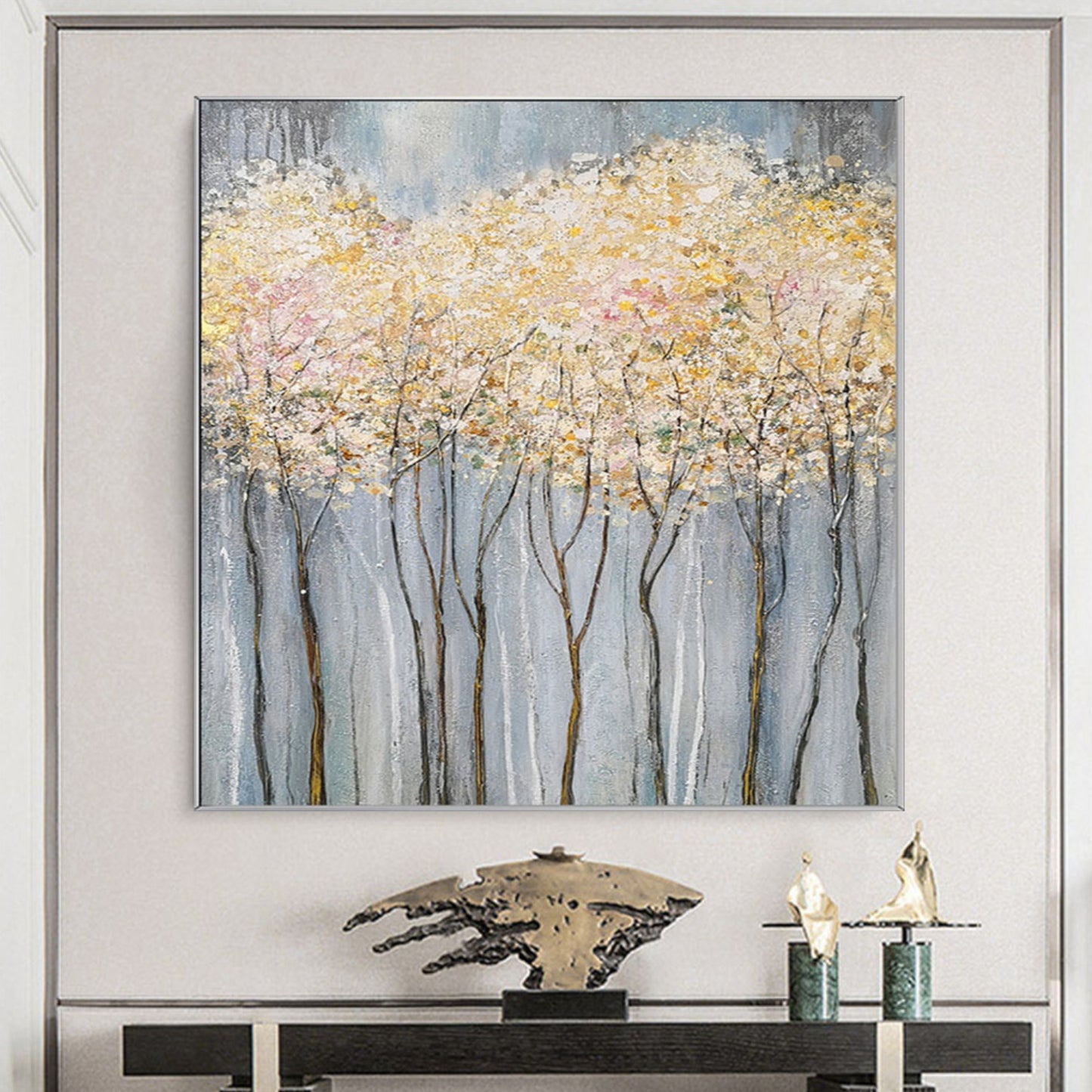 Hand Crafted Abstract Money Tree Living Room Art