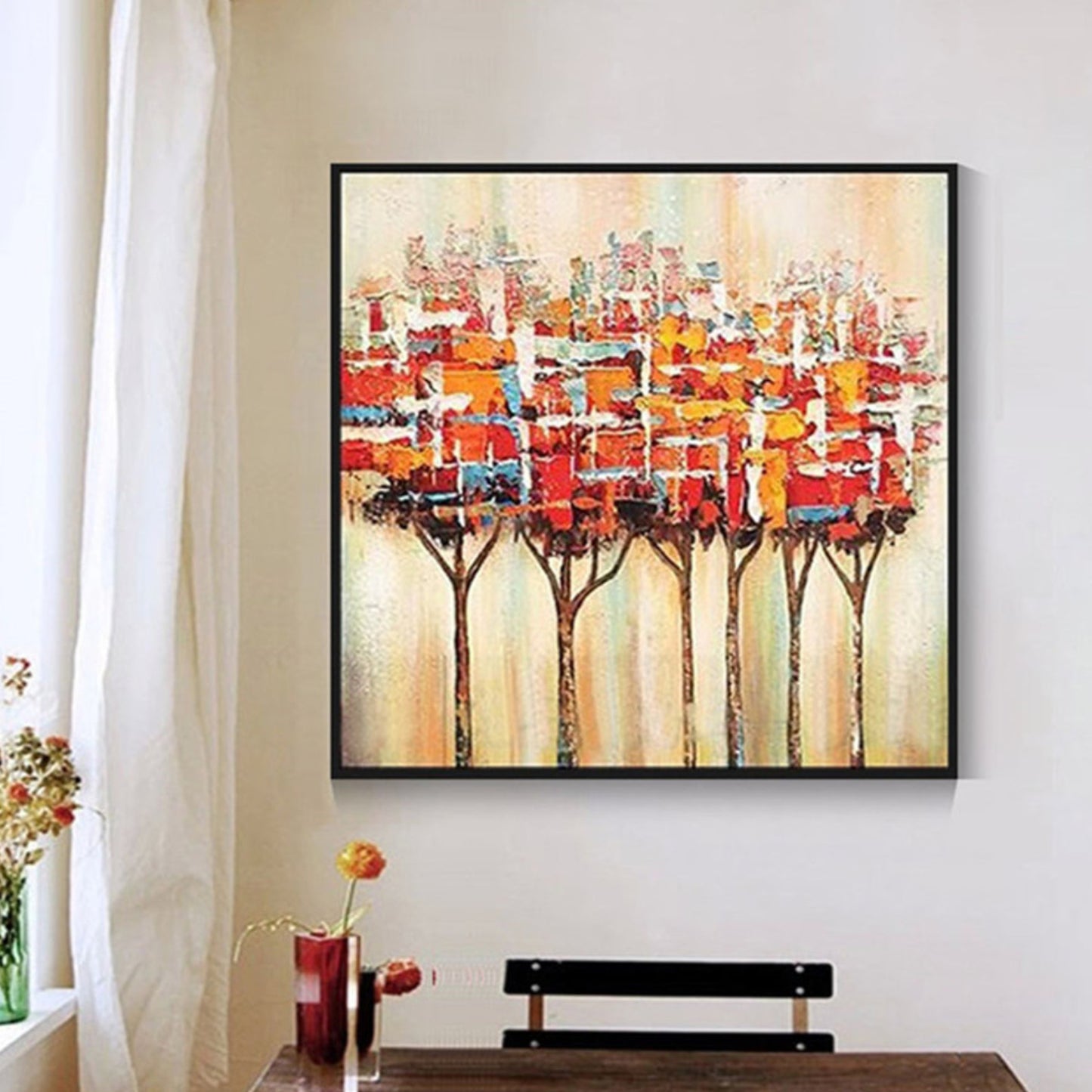 Large Abstract Modern Square Tree Wall Artwork