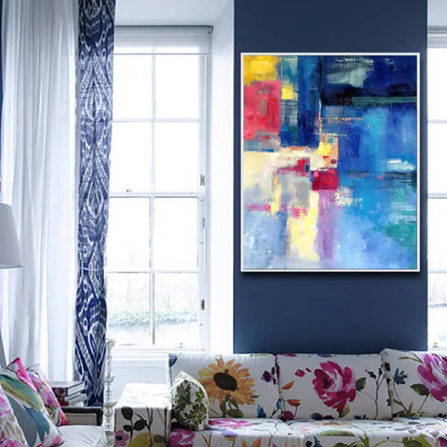 Large Abstract Vibrant Colour Minimalist Painting