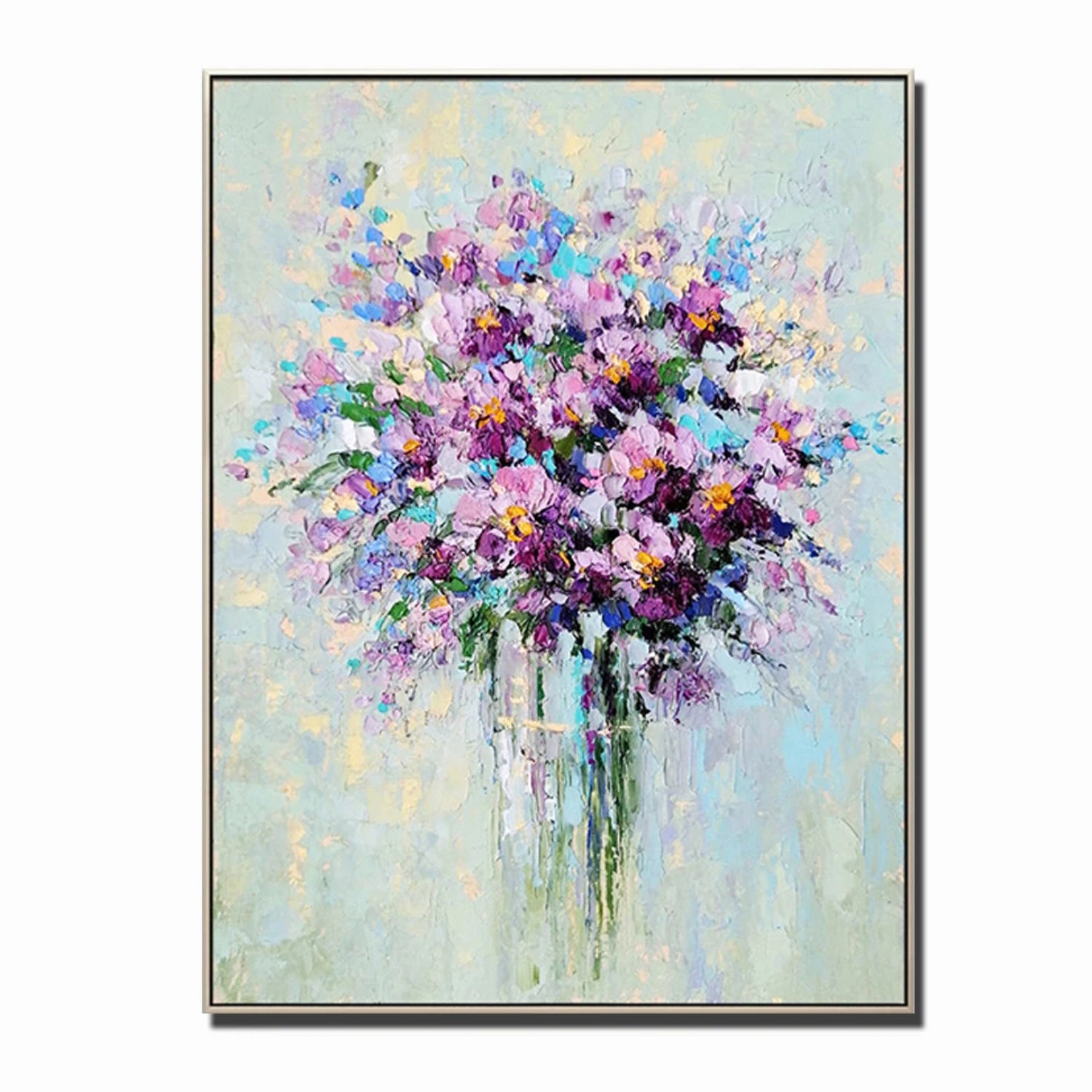Colourful Textured Floral Bouquet Impressionist Wall Art