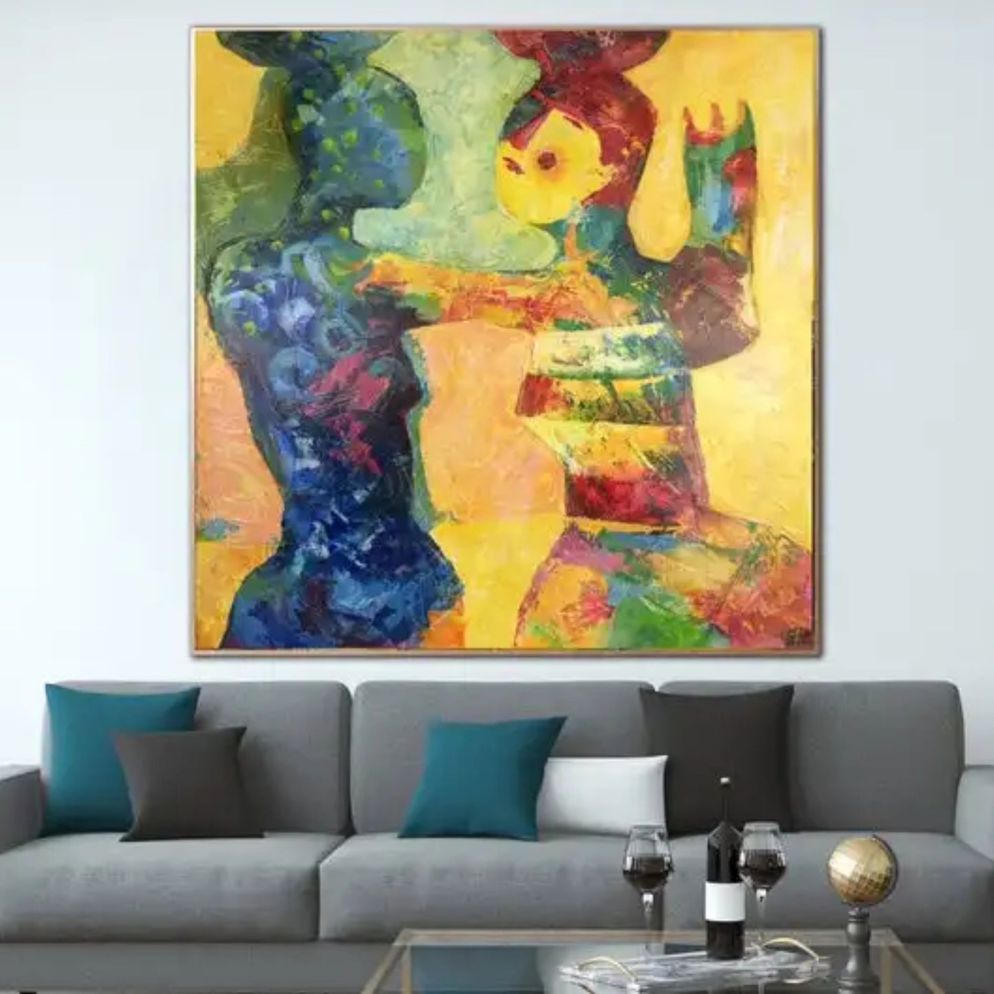 Modern Abstract Figurative Textured Oil Painting