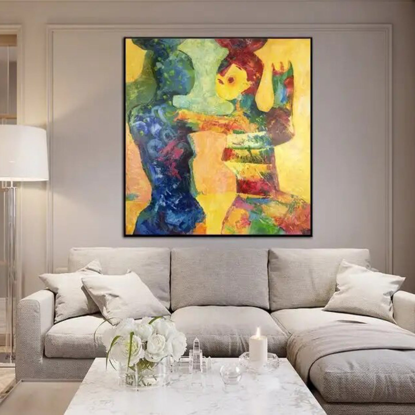 Modern Abstract Figurative Textured Oil Painting