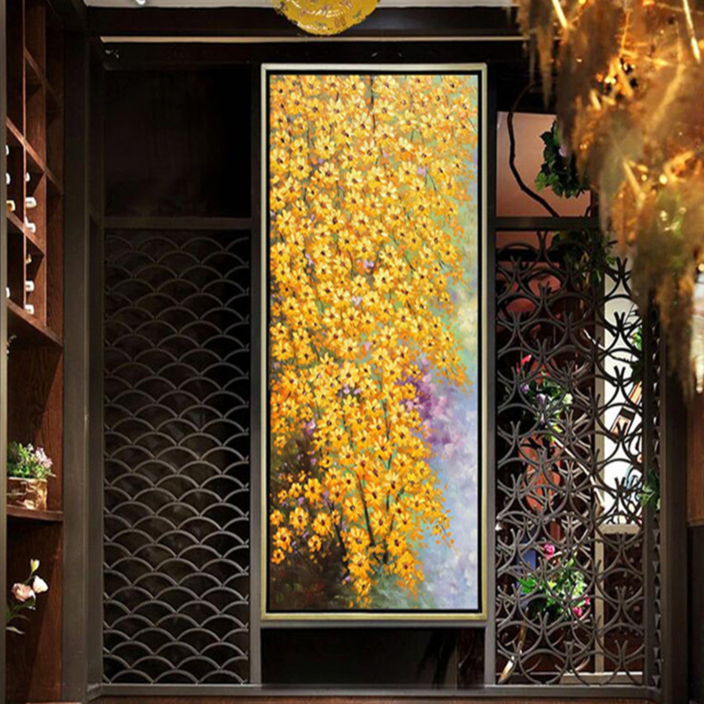 Nature's Beauty Yellow Flowers Canvas Oil Painting