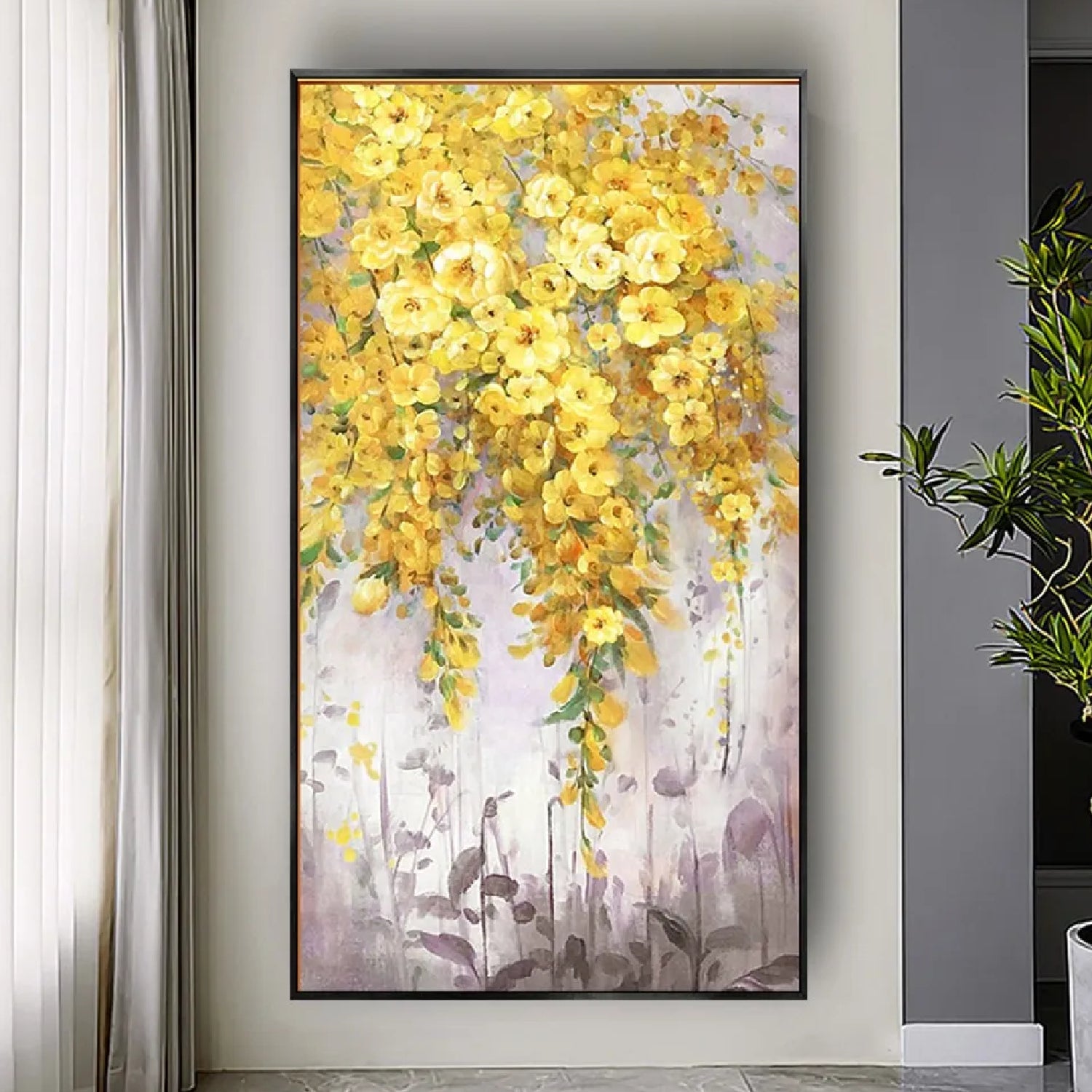 Nordic Yellow Blooming Spring Flowers Nature Art