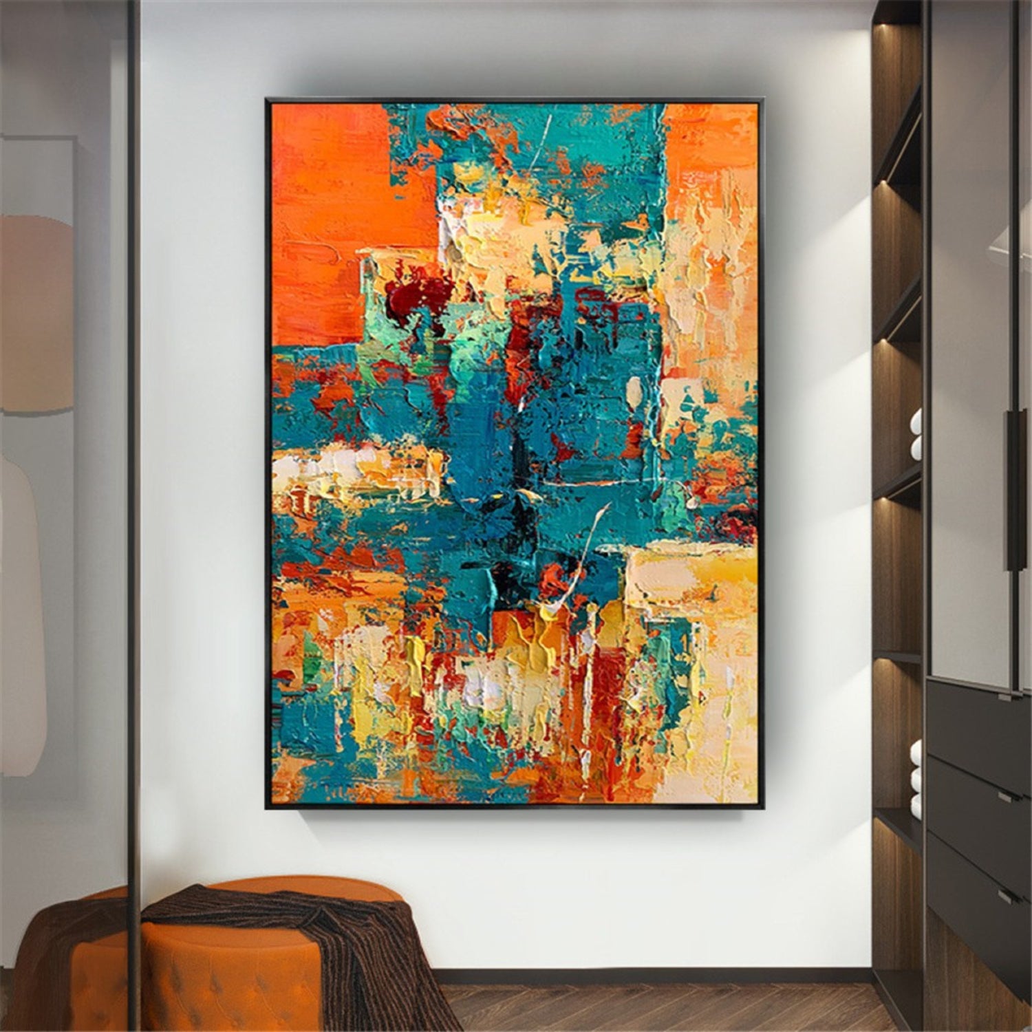 Radiant Colour Burst Abstract Oil Wall Painting