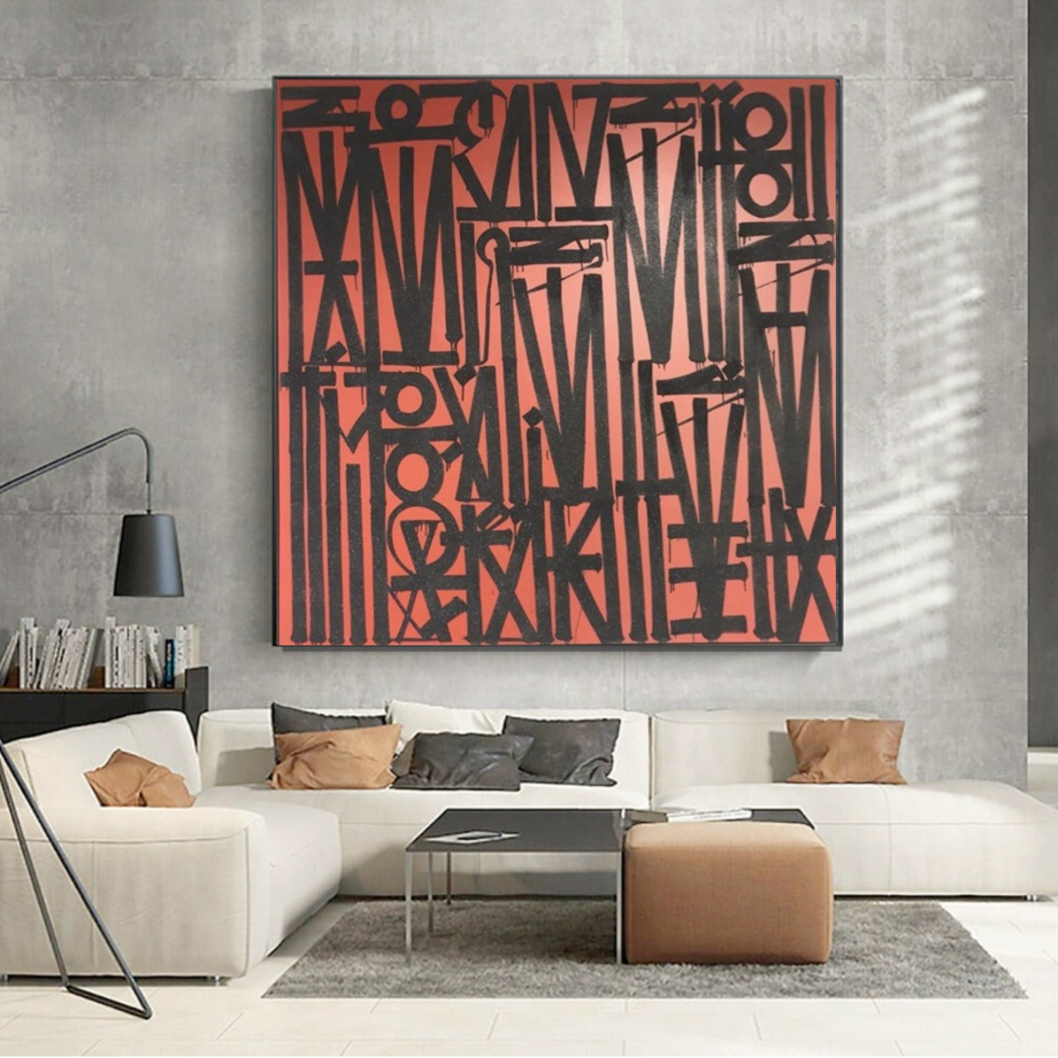 Square Black Red Retna Replica Pop Art Painting