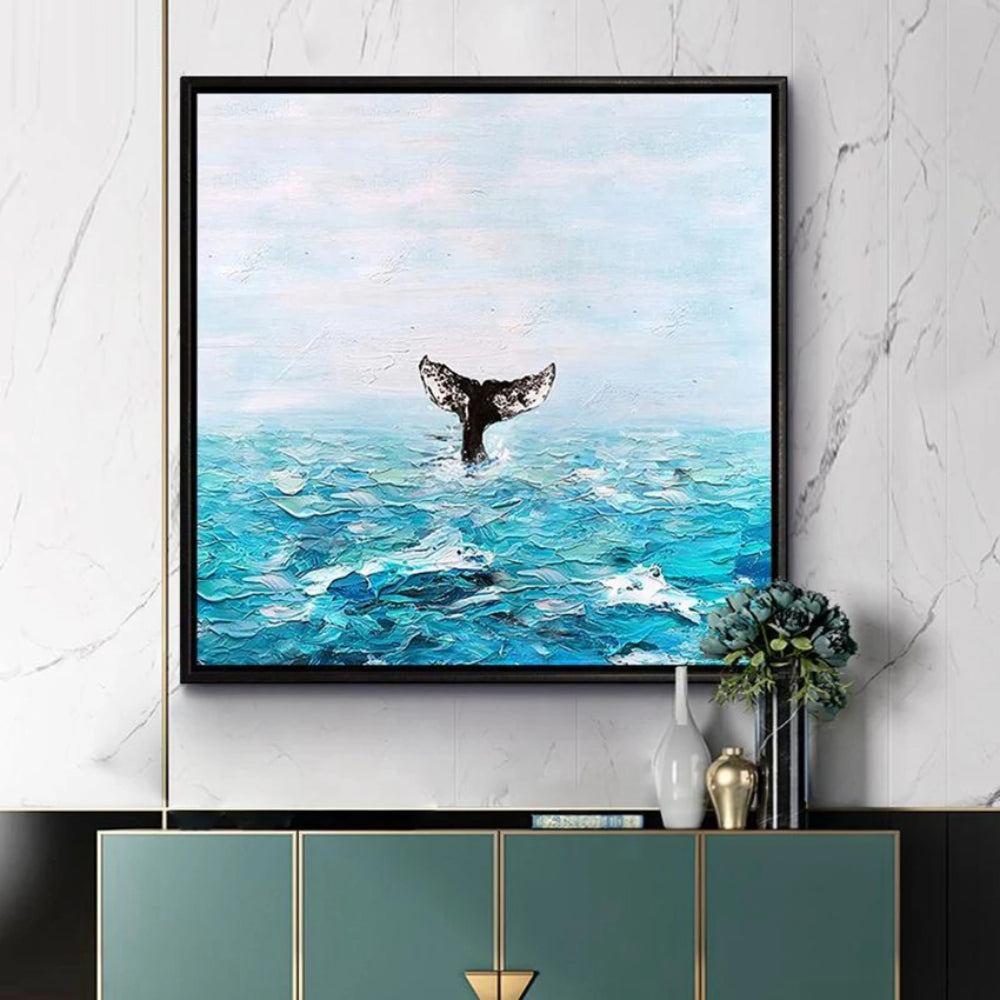 Seascape Sailboat and Fishtail Abstract Set of 2 Wall Painting