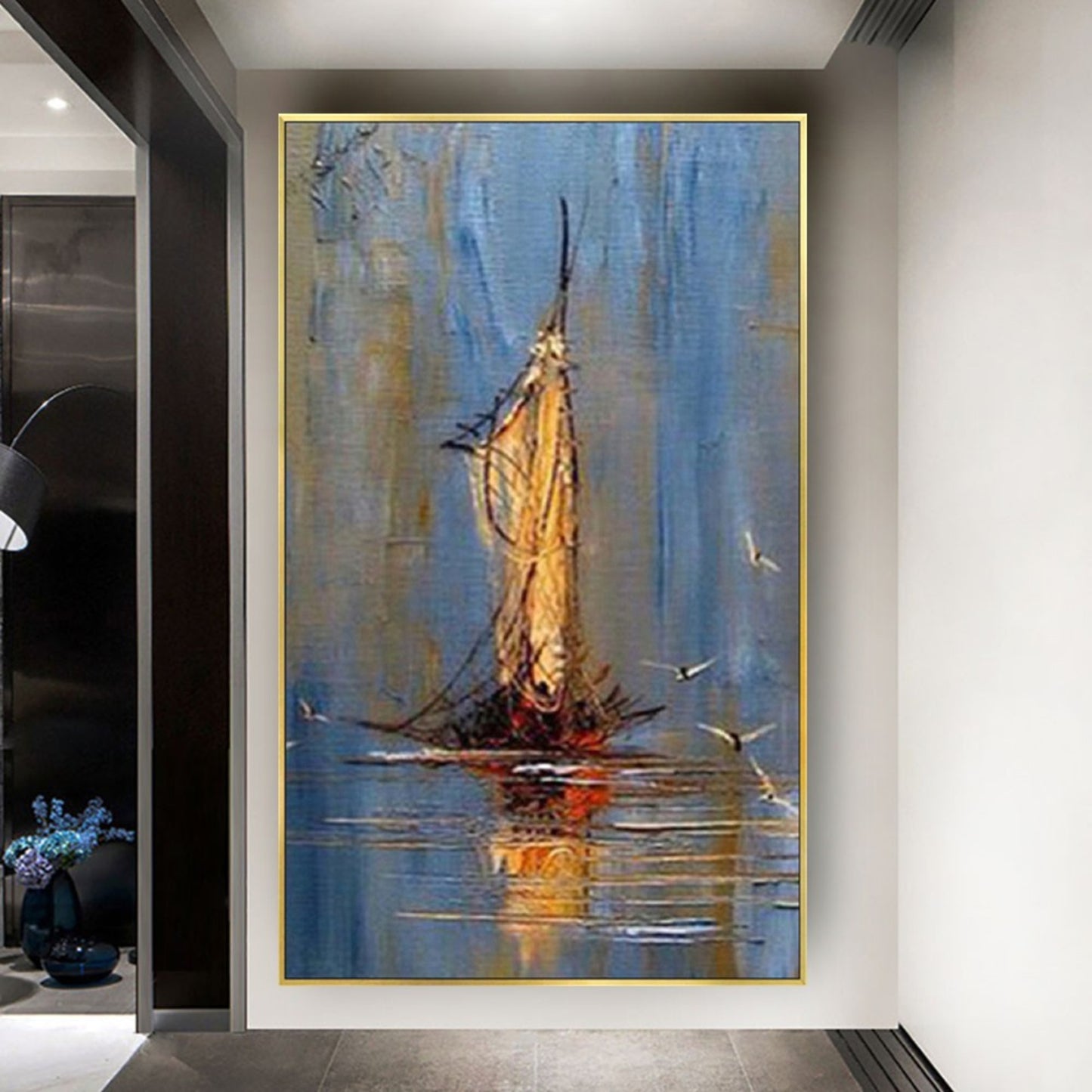 Silent Sea Maritime Magic Boat Canvas Oil Painting