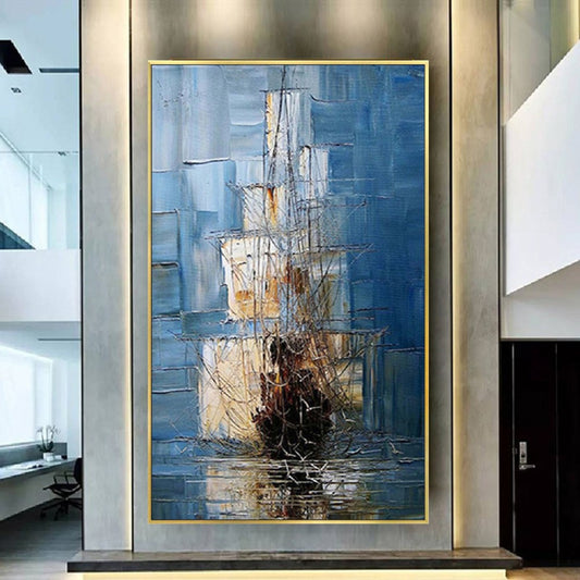 Voyages Expressive Ship Canvas Oil Wall Painting