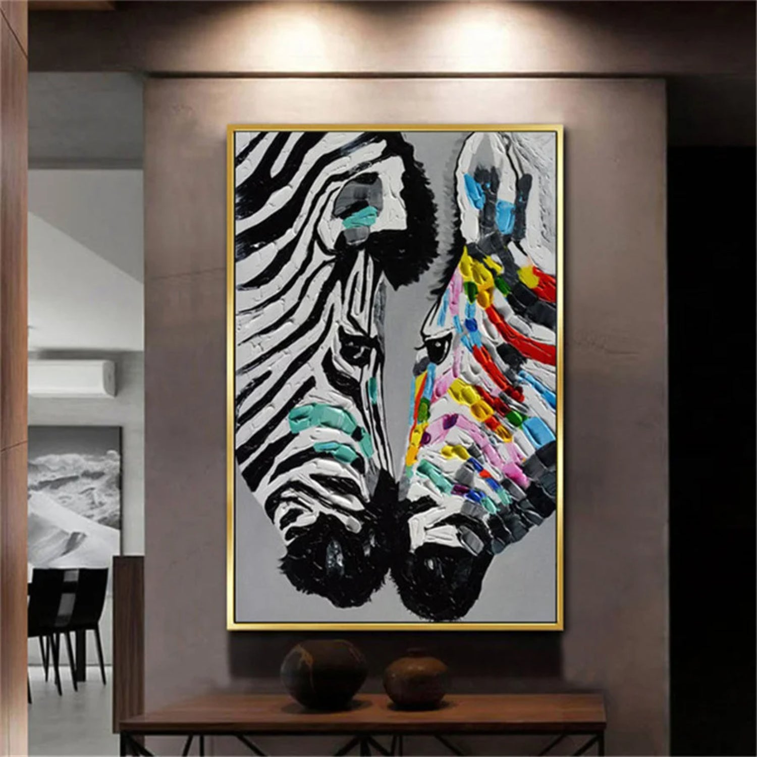 3D Textured Zebra Abstract Love Expression Artwork