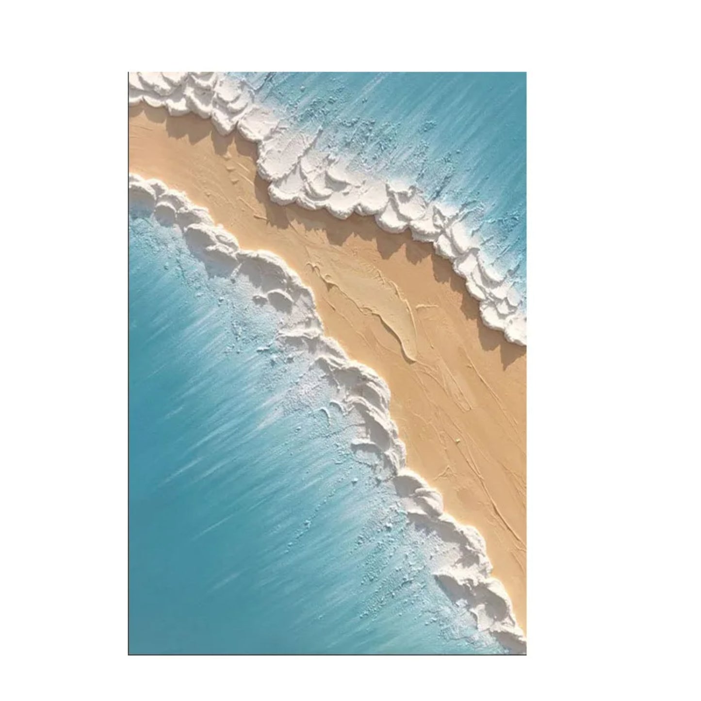 3D Thick Textured Beach Waves Abstract Knife Art