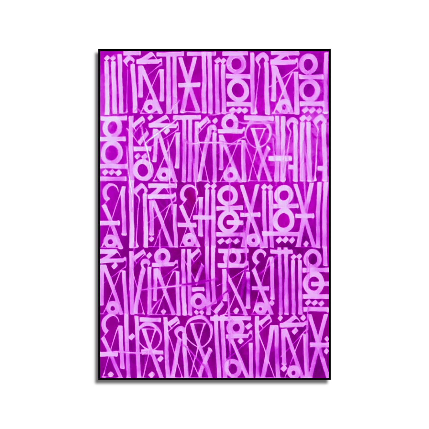 Retna-Inspired Purple Calligraphic Fonts Wall Painting