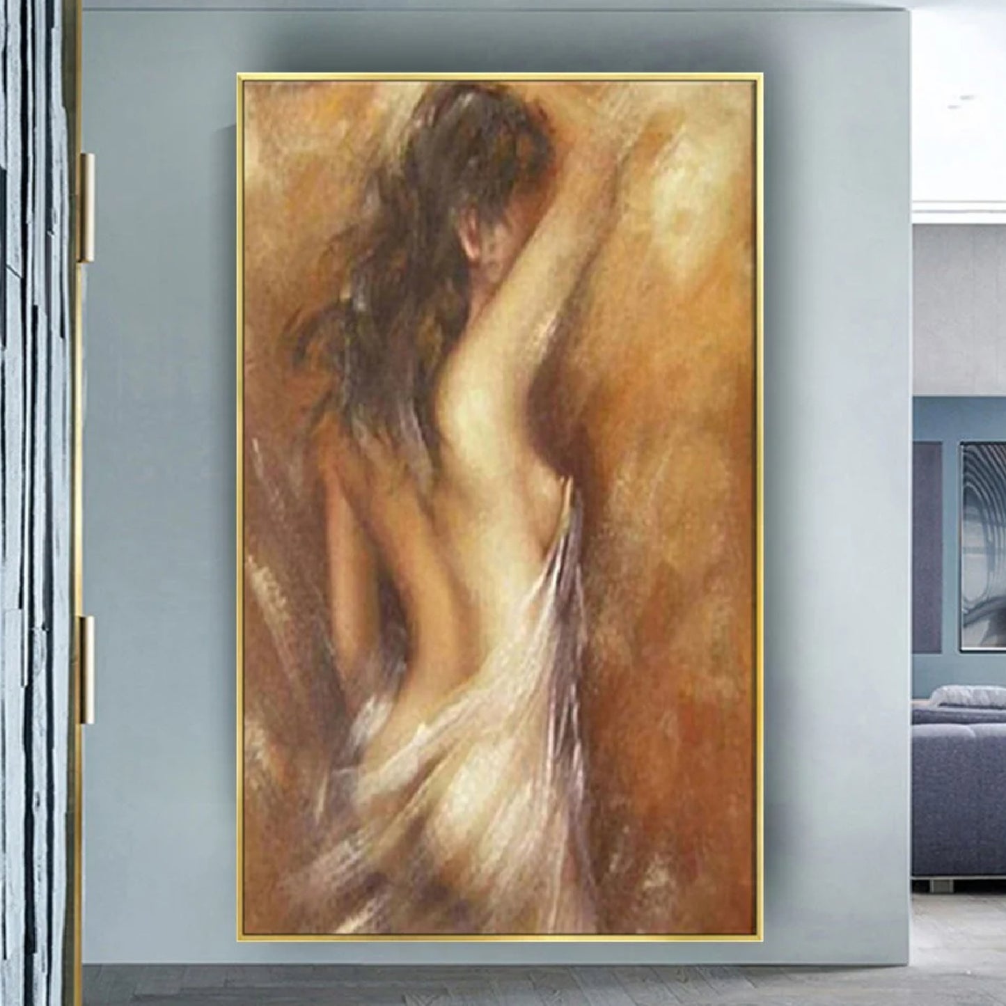 Modern Retro Style Naked Woman Abstract Wall Art