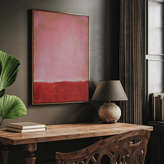 Acrylic Two Tone Blush Pink Textured Oil Painting