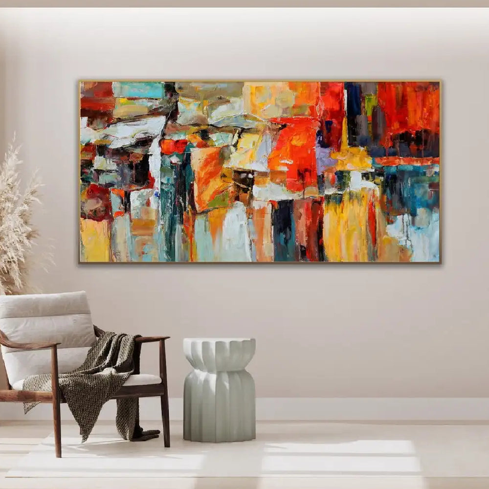 Palette Knife Colourful Hand Painted Textured Wall Art