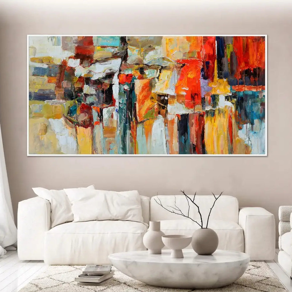 Palette Knife Colourful Hand Painted Textured Wall Art