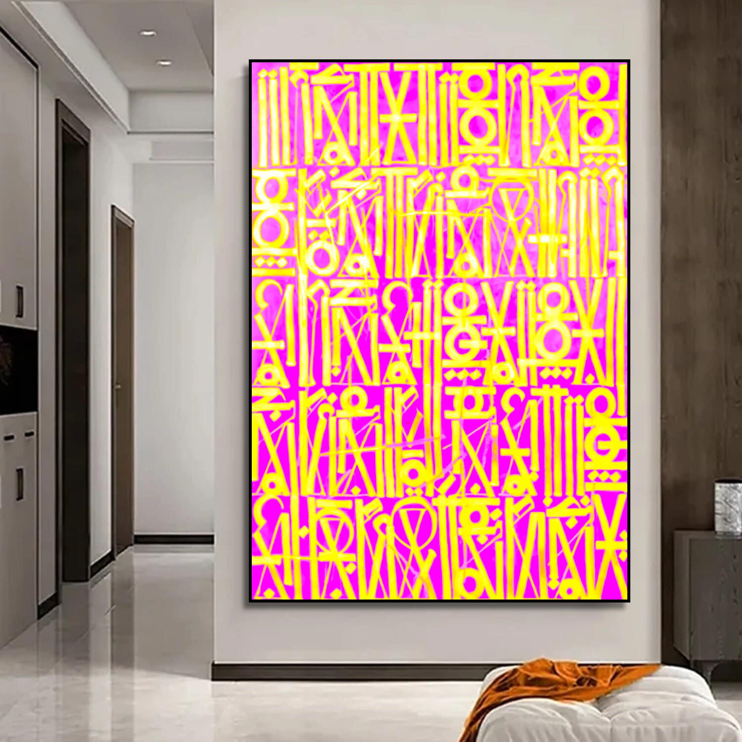 Acrylic Pink Retna Style Contemporary Oil Painting