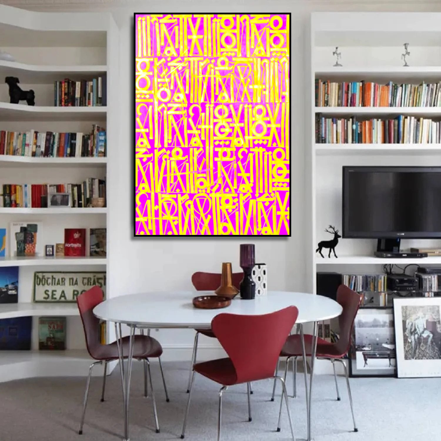 Acrylic Pink Retna Style Contemporary Oil Painting