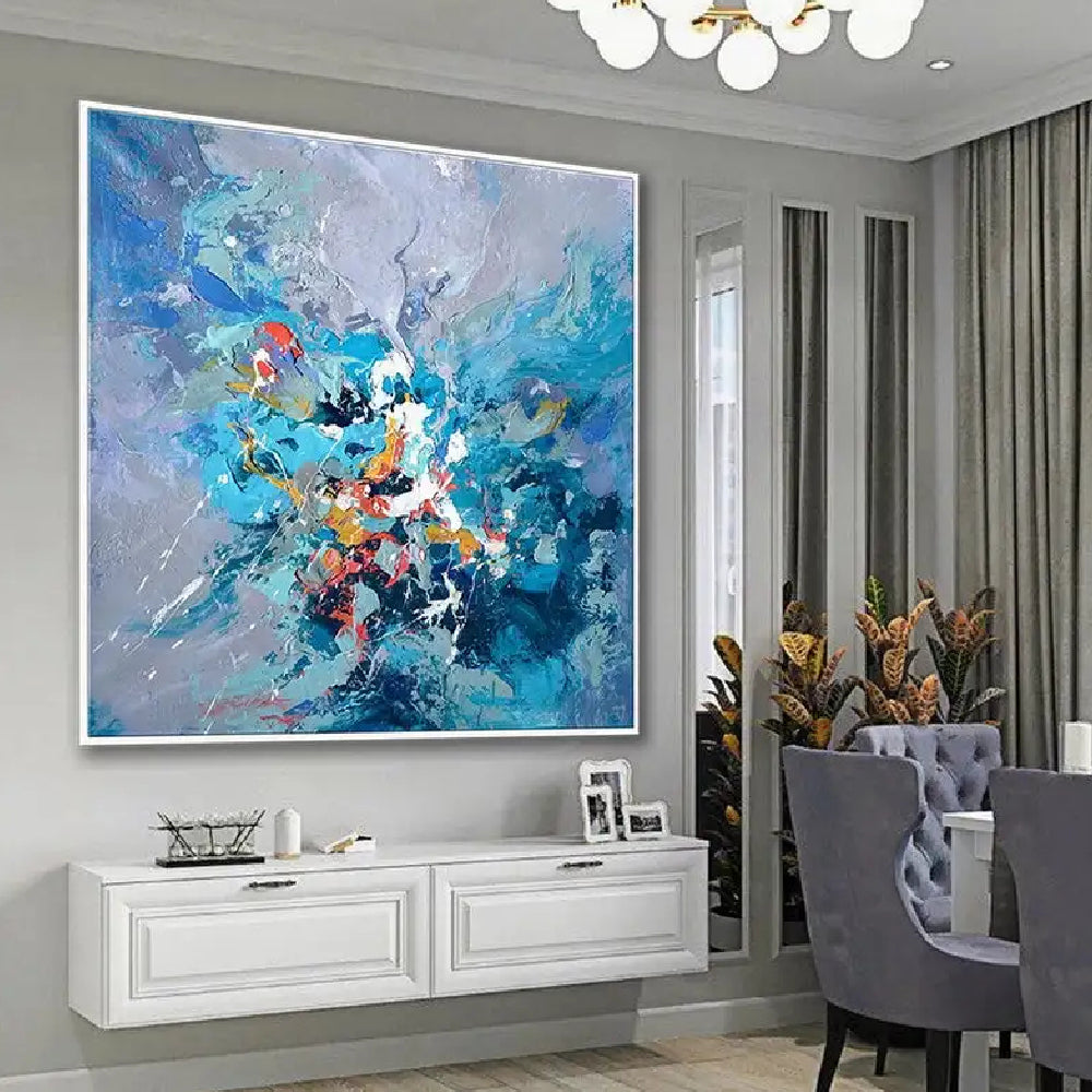 Abstract Blue 3D Textured Deep Sea Modern Painting