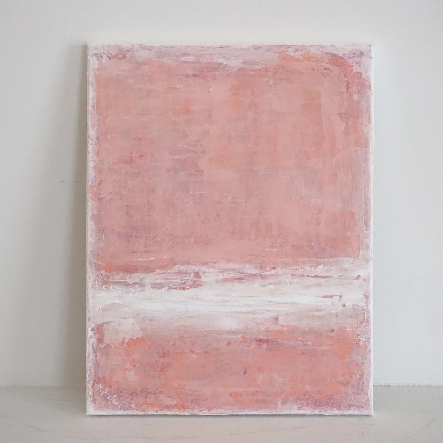 Abstract Blush Pink Minimalist Textured Artwork