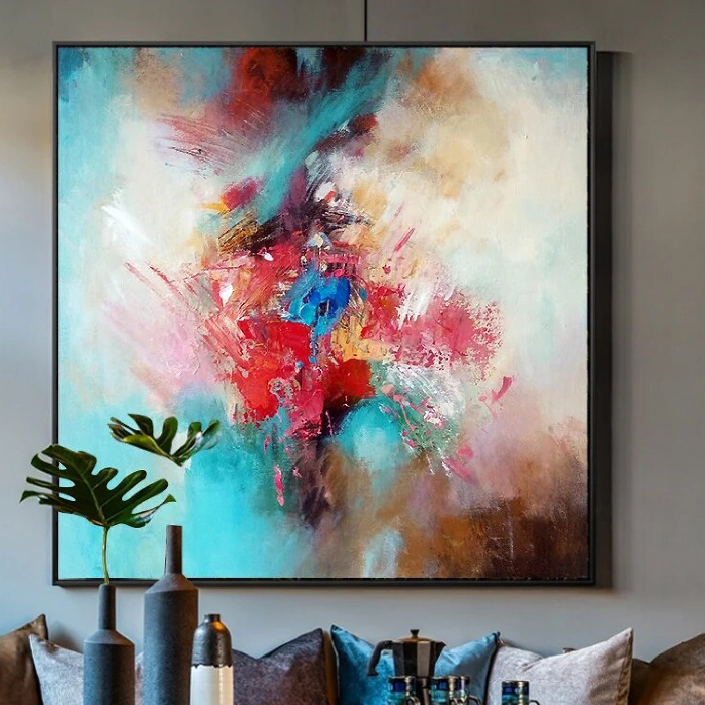 Abstract Colourful Custom Brushstrokes Modern Painting