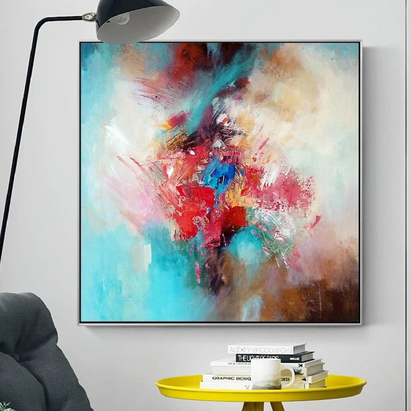 Abstract Colourful Custom Brushstrokes Modern Painting