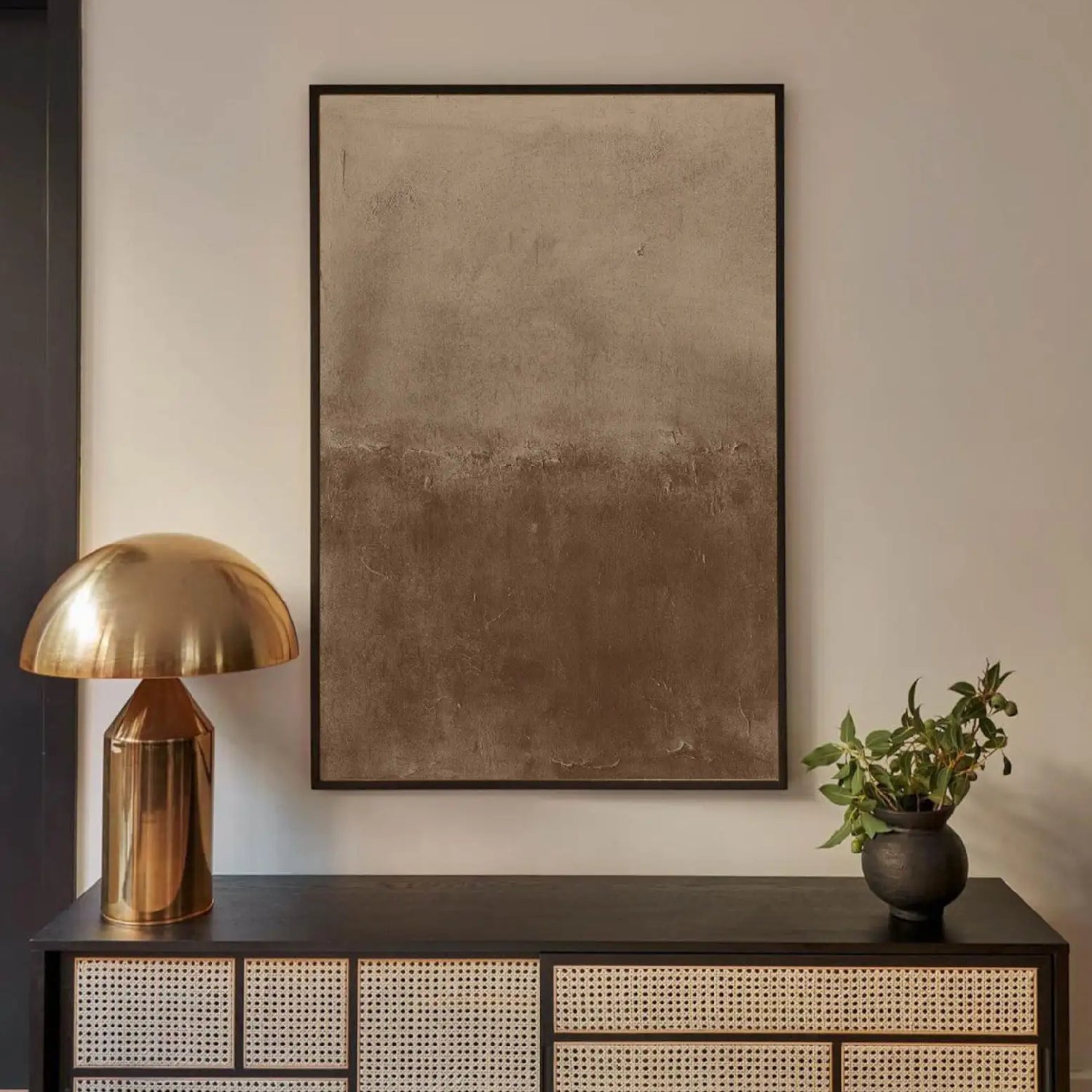 Abstract Concrete Style Brown Wabi Sabi Painting