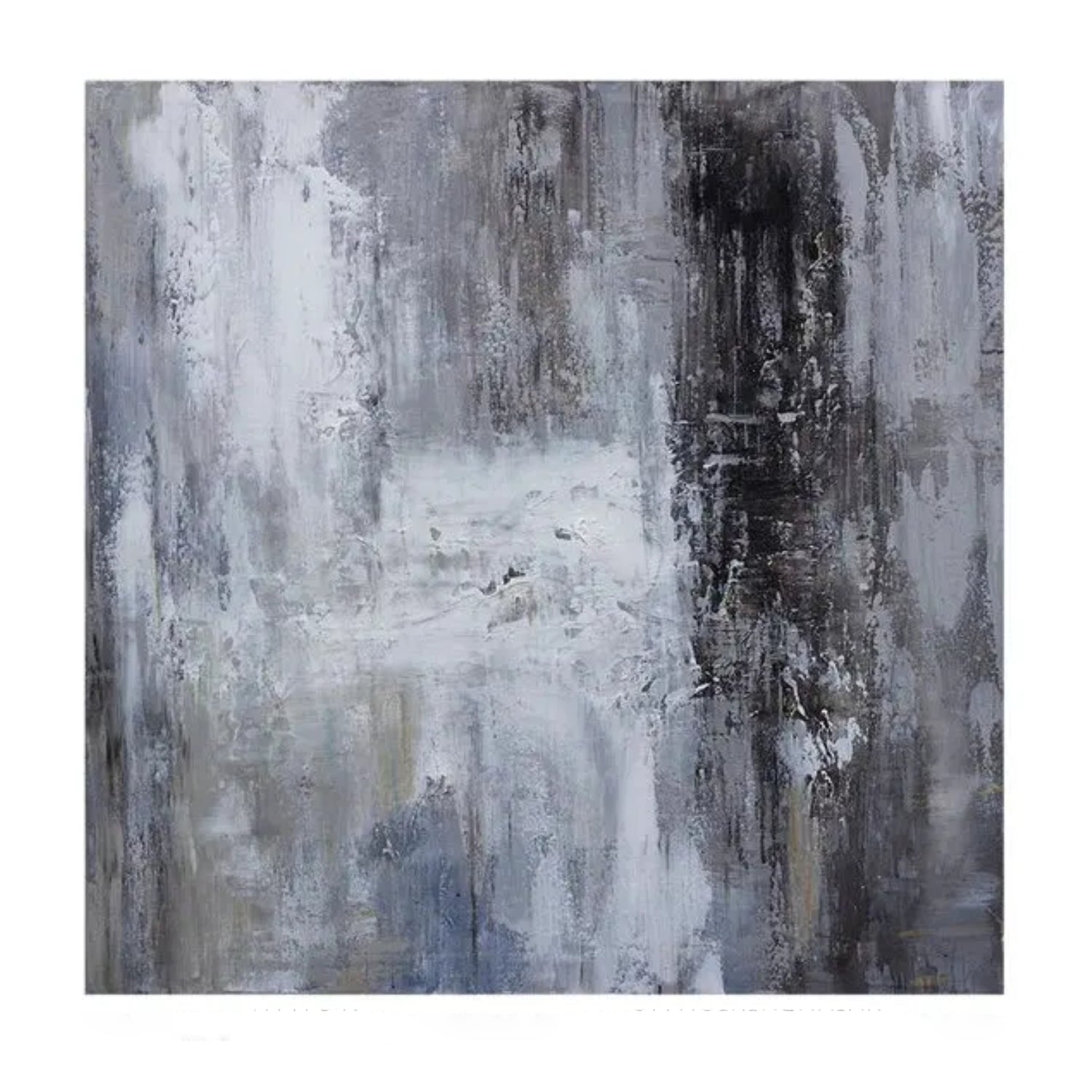 Abstract Grey Textured Hand-Painted Wall Art