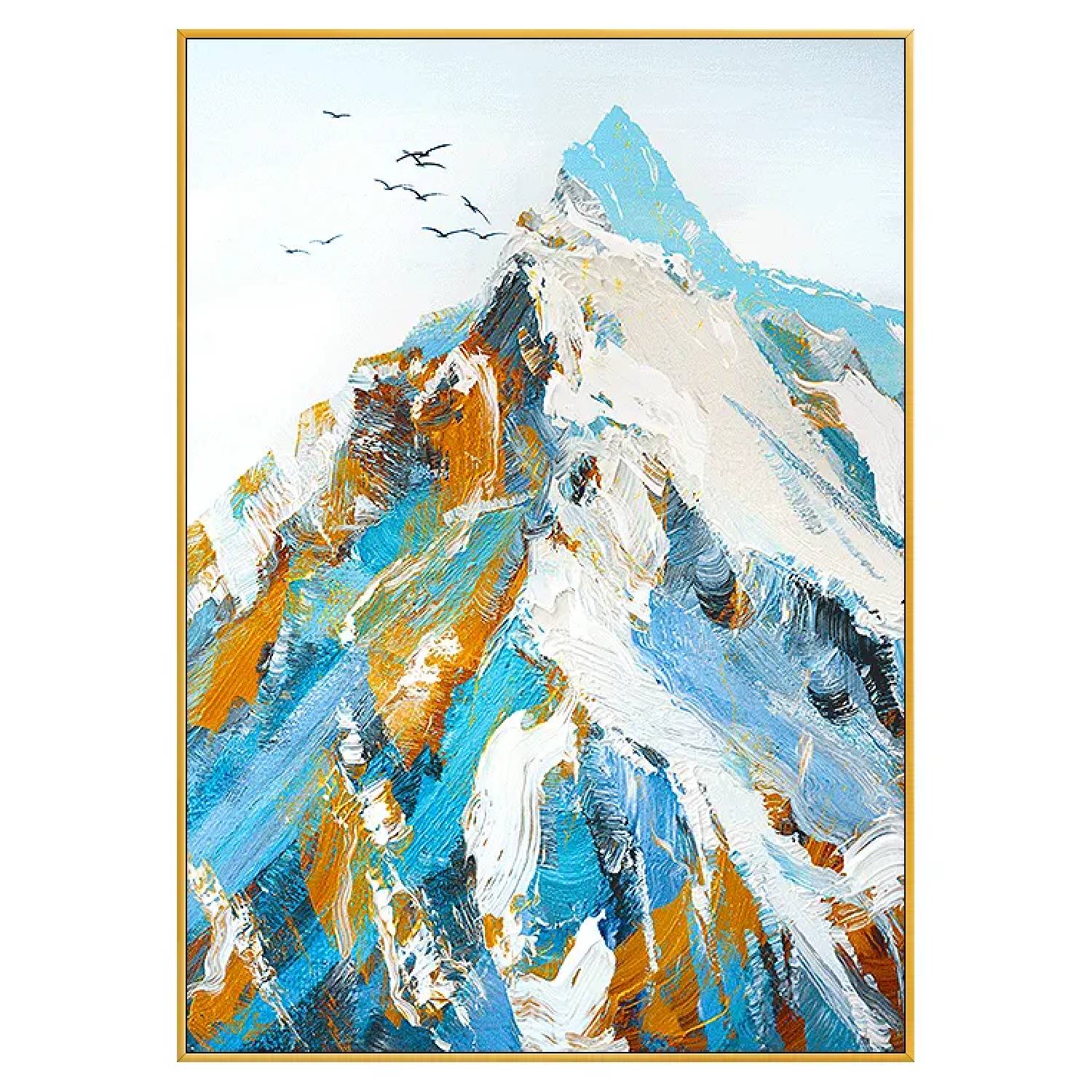 Abstract Snow Mountain Peak Palette Knife Painting