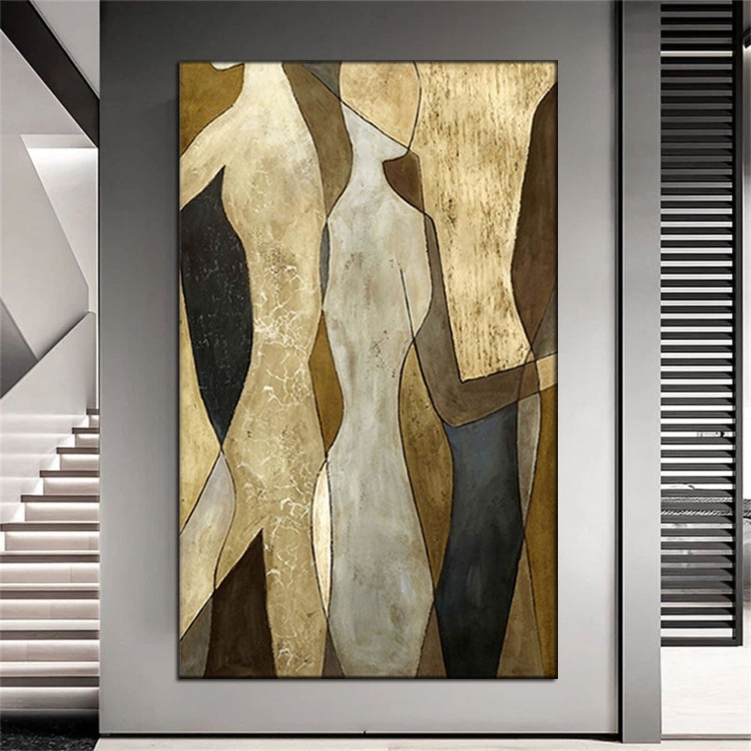 Modern Gold Texture Dancers Nordic Figure Painting
