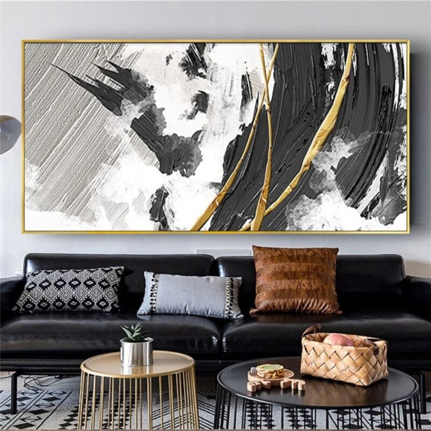 Abstract Thick Textured Line 100% Hand Painted Art