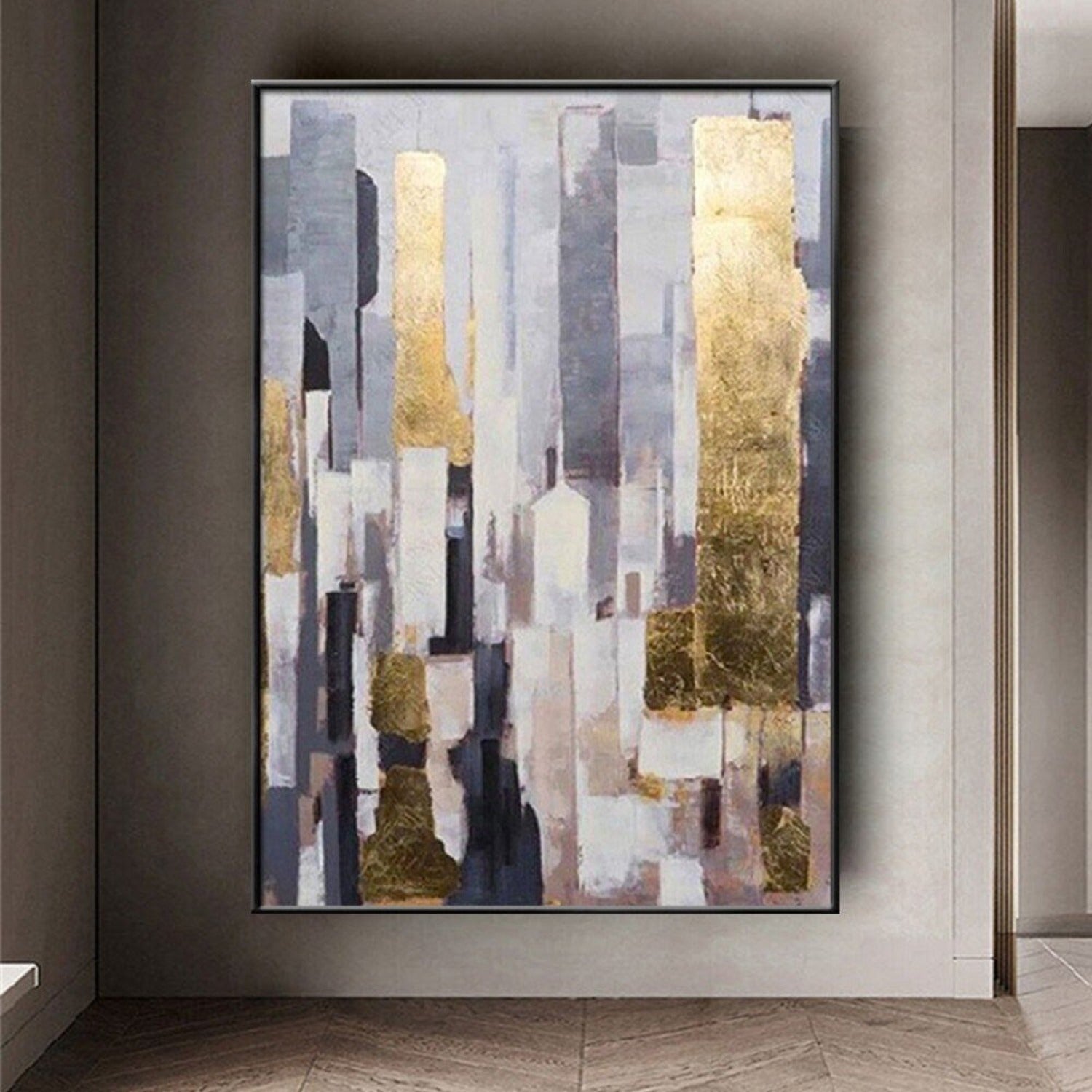Abstract Cityscape Hand Painted Home Wall Decor