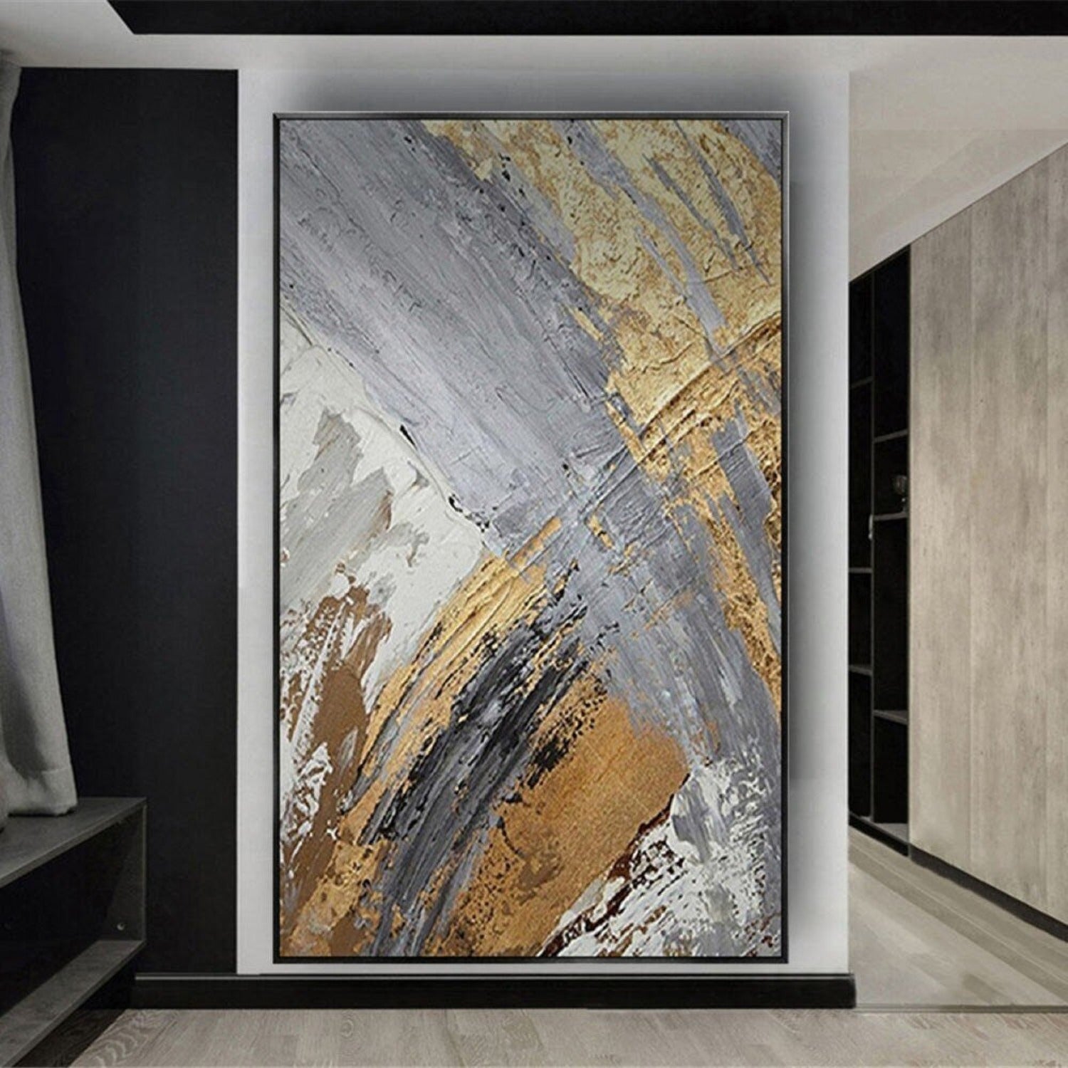 Abstract 3D Textured Cuadros Line Hand Painted Art