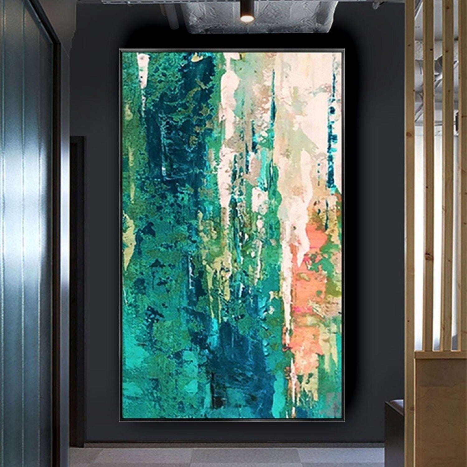 Contemporary Green Landscape Abstract Textured Art