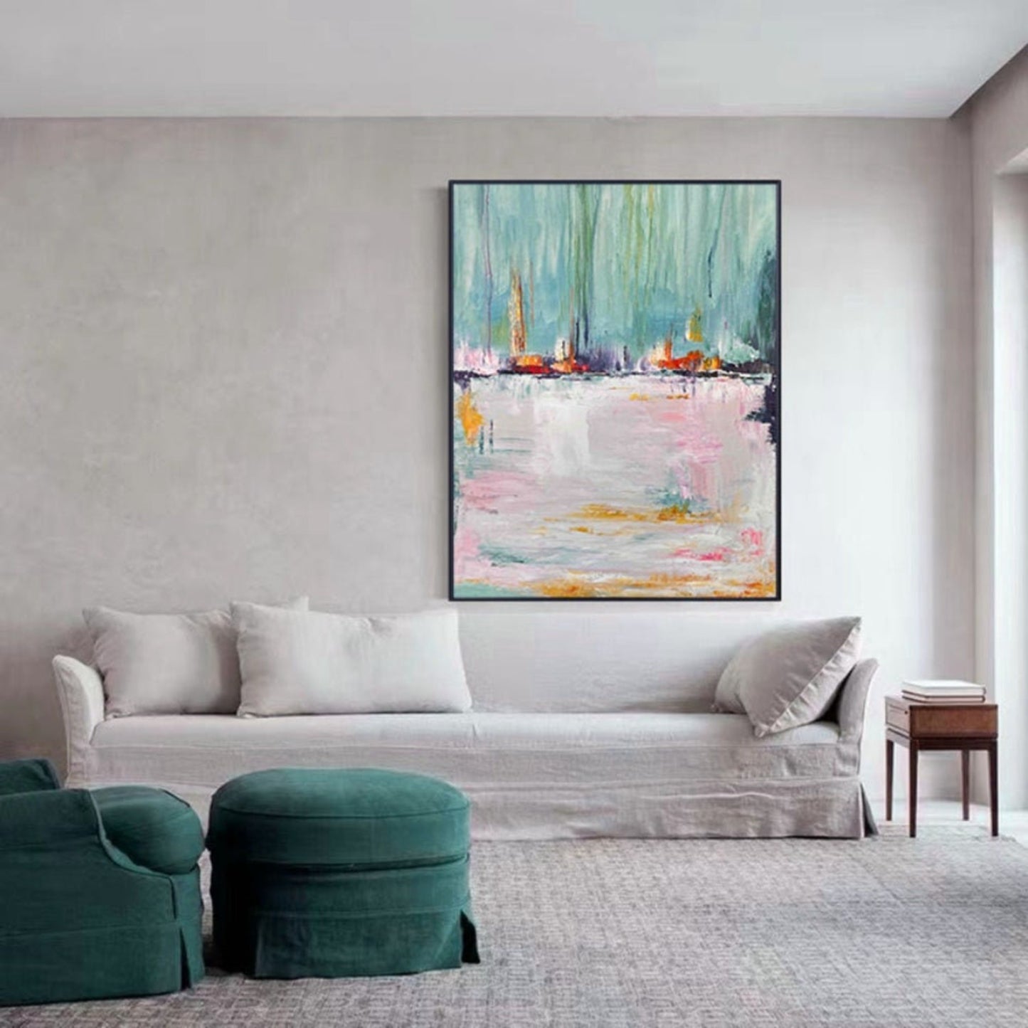 Abstract Pink River 100% Hand Painted Wall Artwork