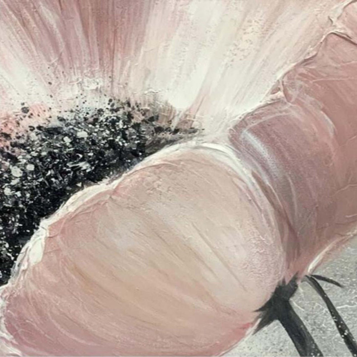 Original Pink Flower 100% Hand Painted Texture Art