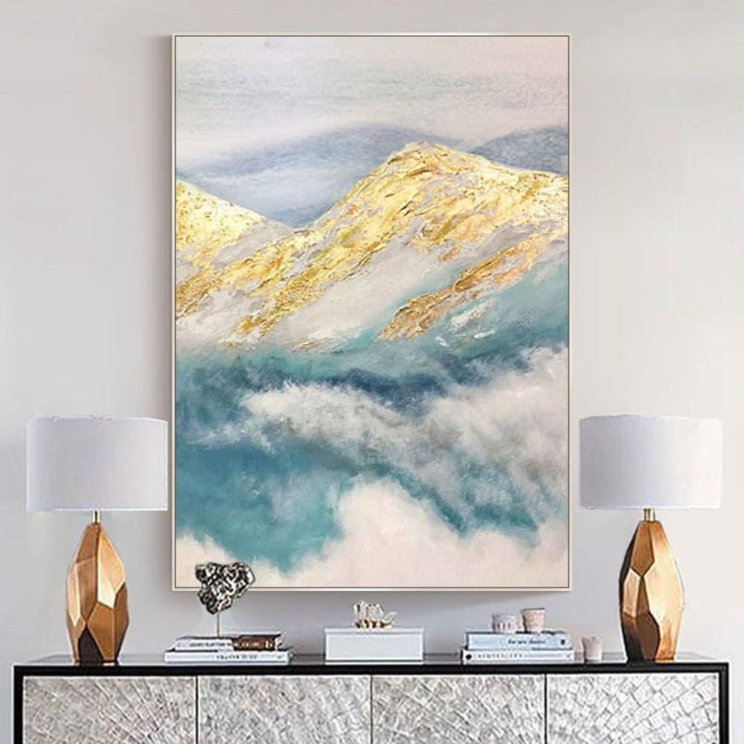 Golden Mountain 100% Hand Painted Landscape Art