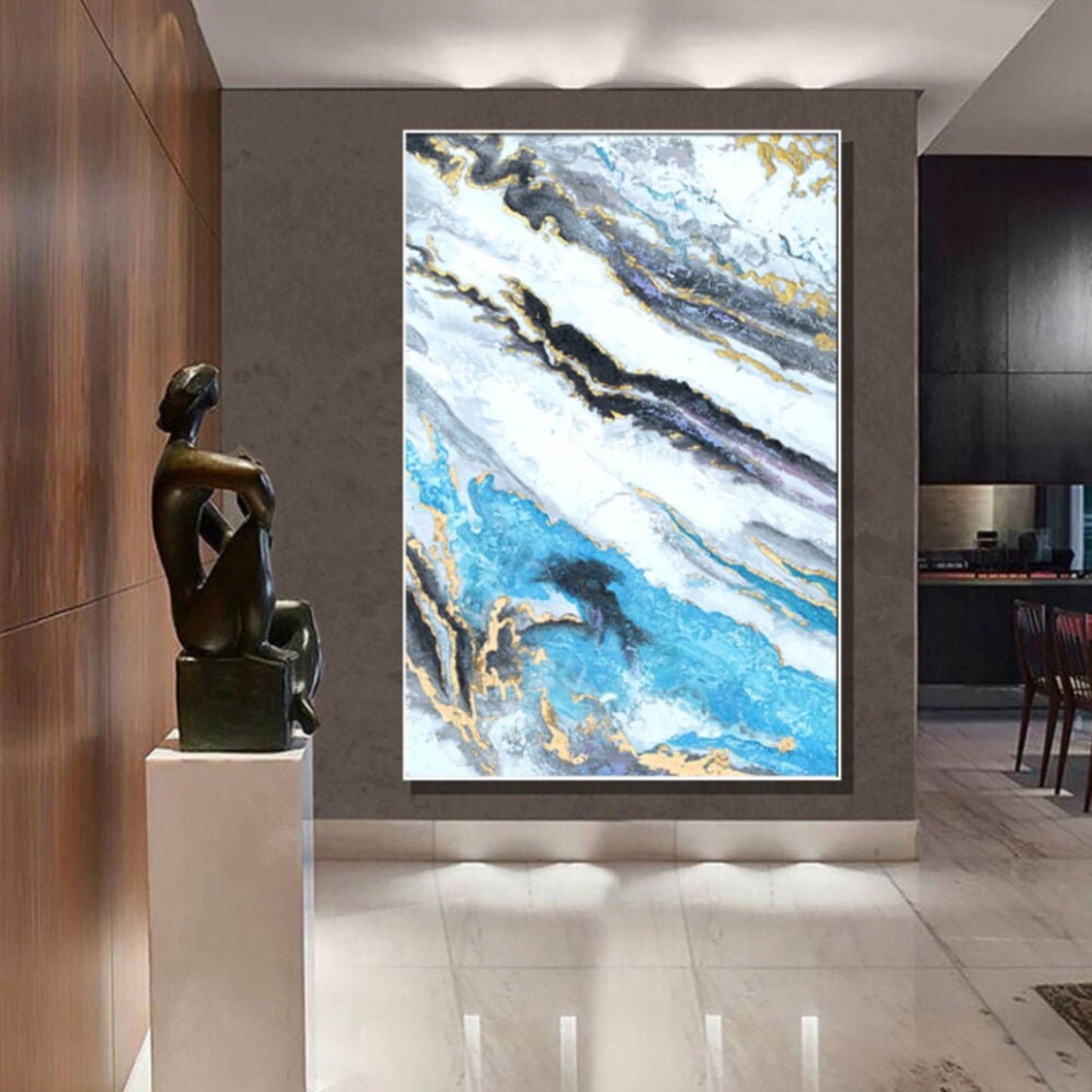 Large Liquid Abstract Heavy Textured Oil Painting