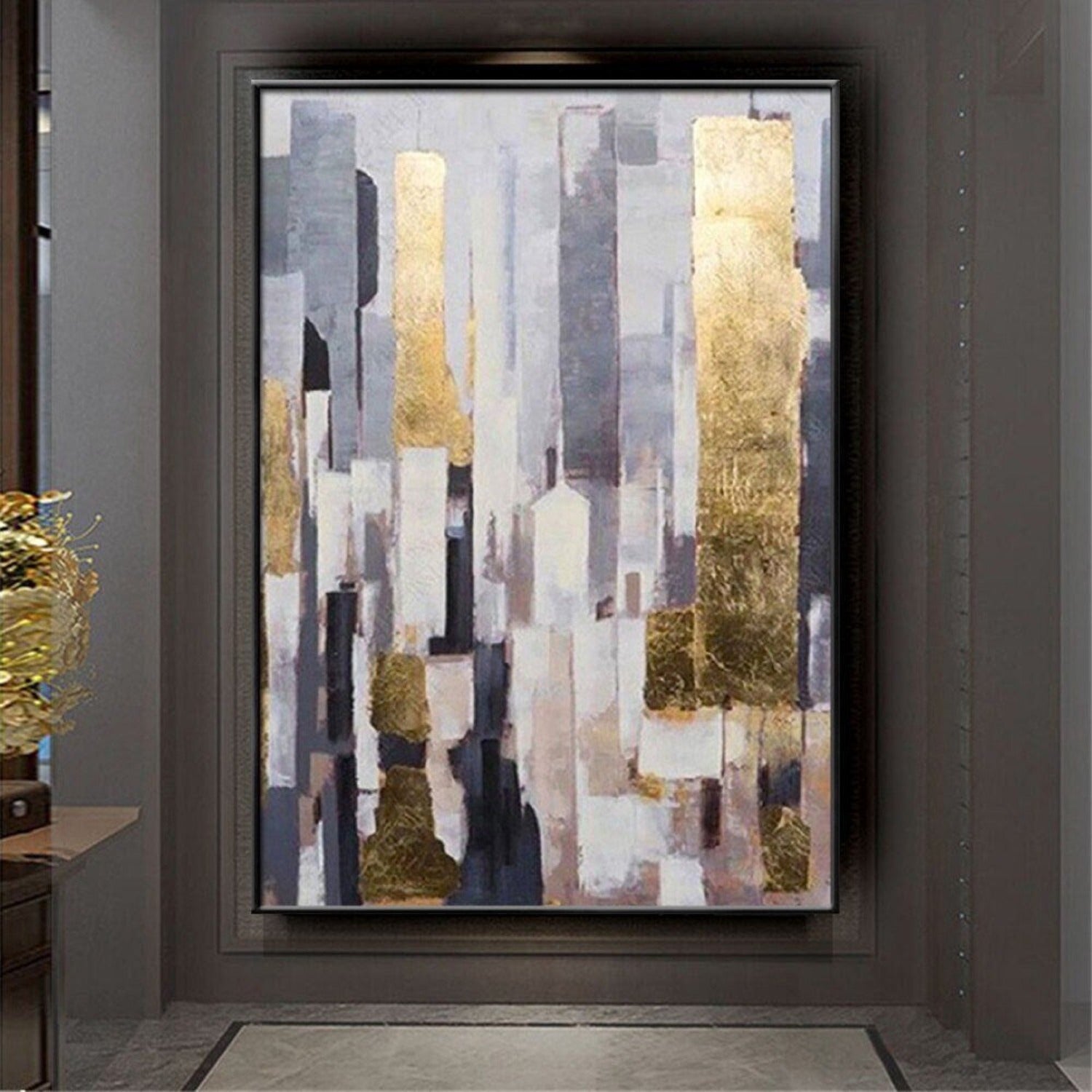 Abstract Cityscape Hand Painted Home Wall Decor