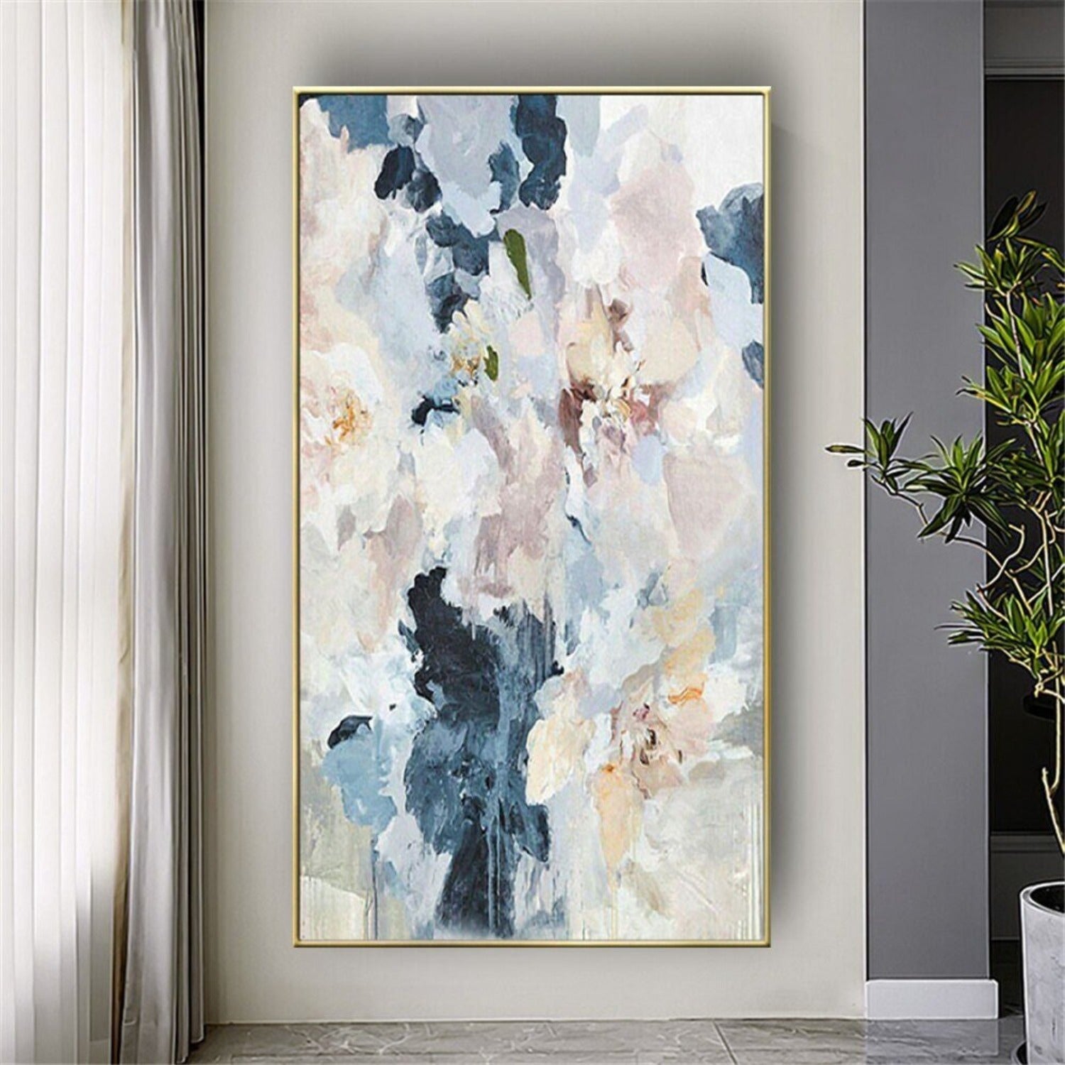 100% Hand Painted Contemporary Floral Wall Art