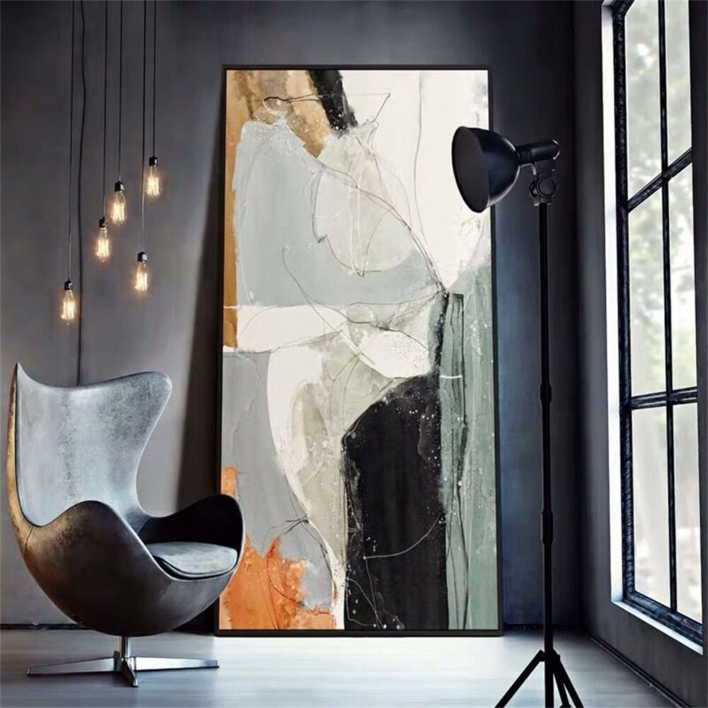 Extra Large Marble Effect 100% Hand Painted Art