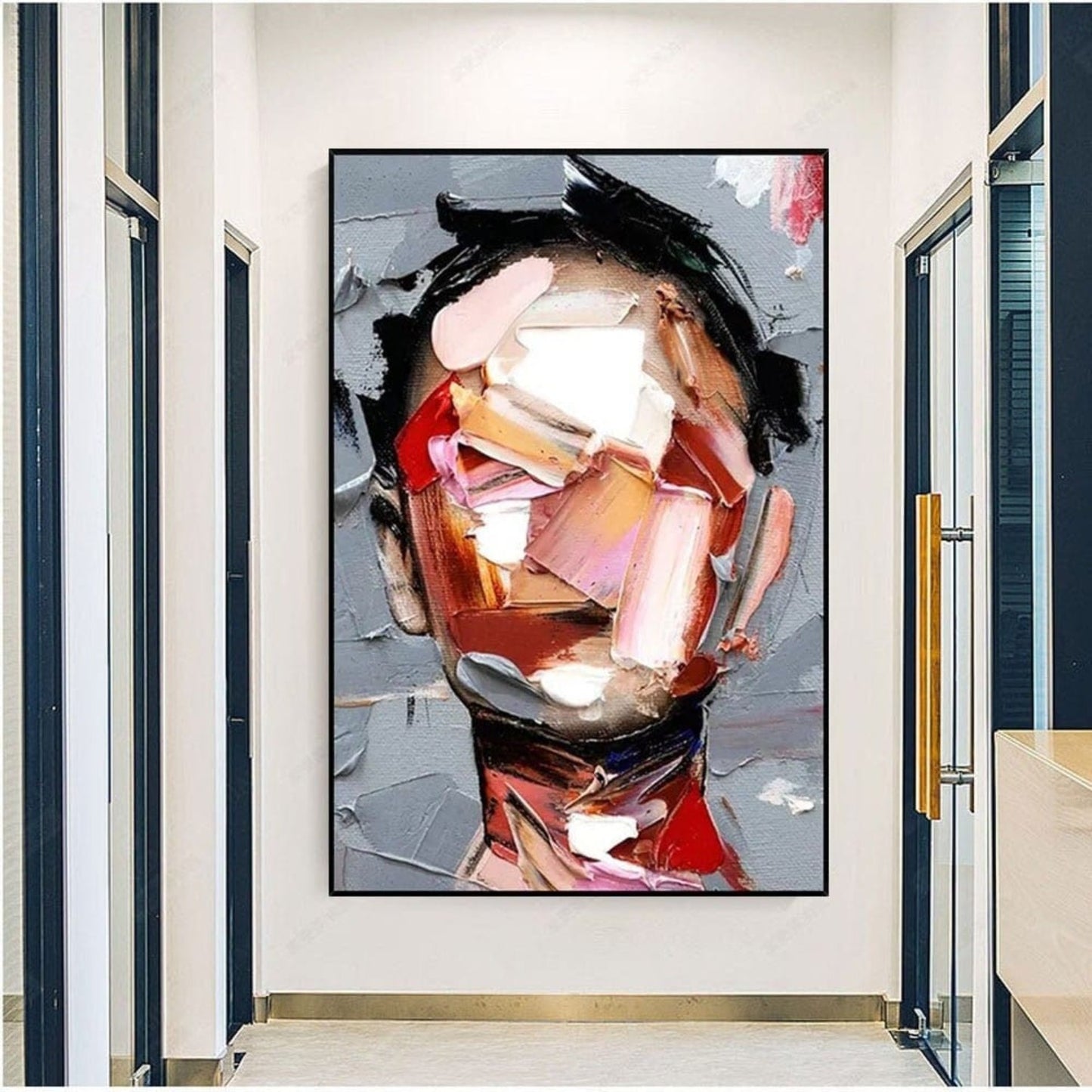 Palette Knife 100% Hand Painted Facial Wall Art